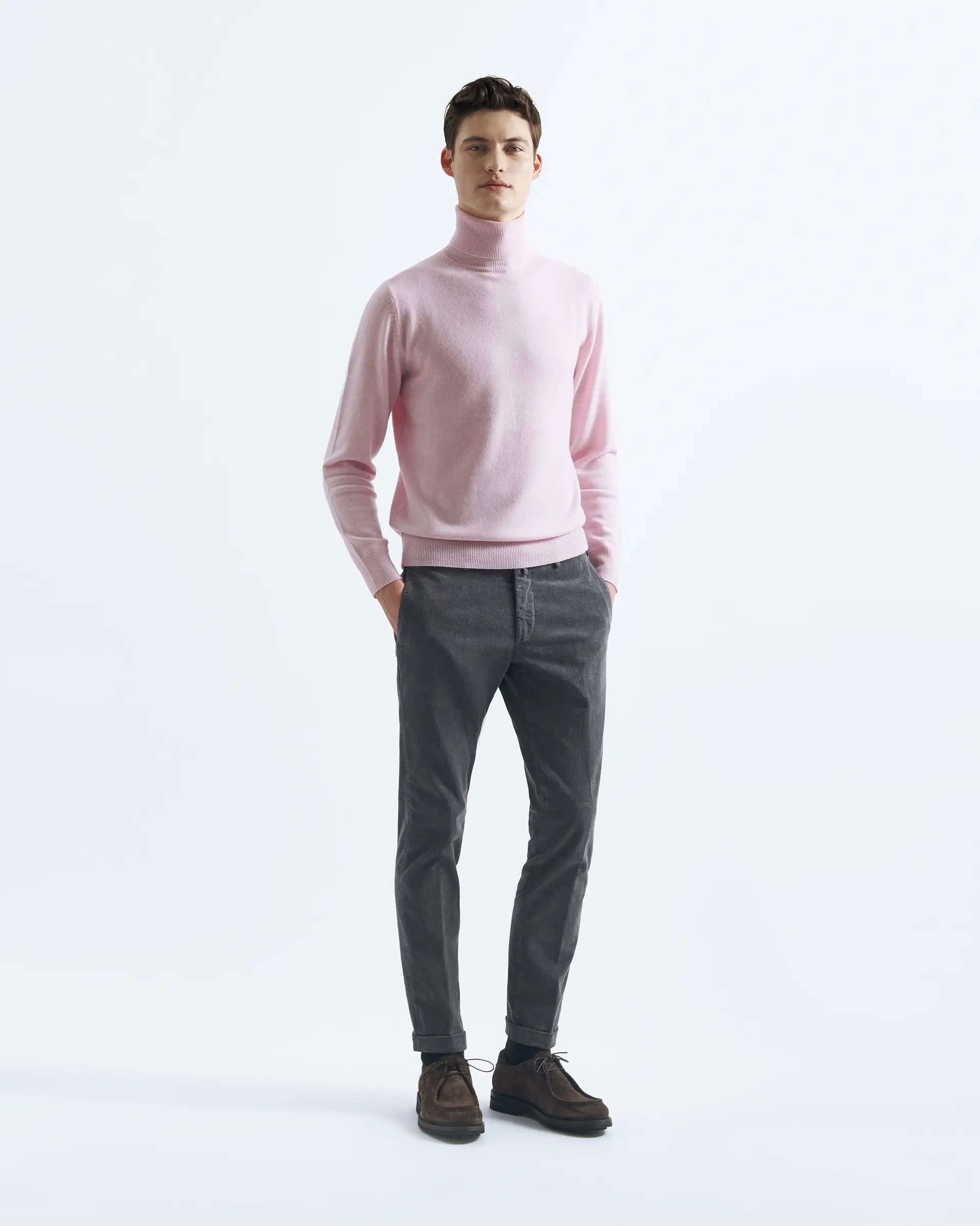 Pink Cashmere Turleneck Sweaters