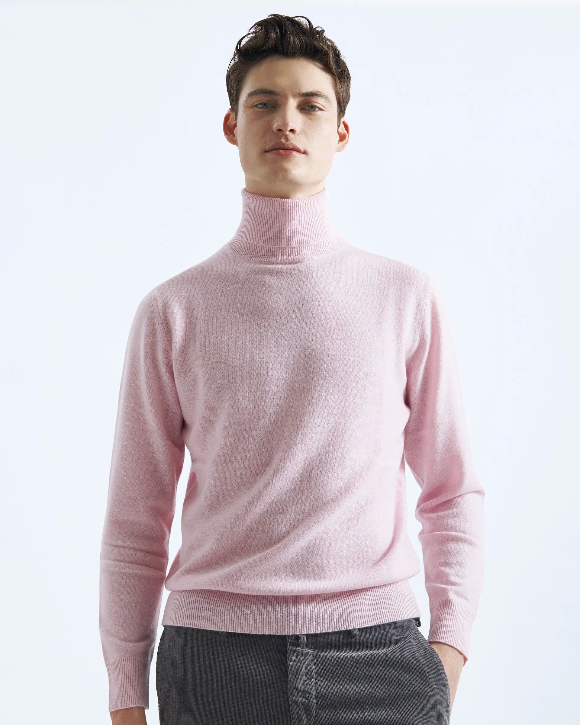 Pink Cashmere Turleneck Sweaters