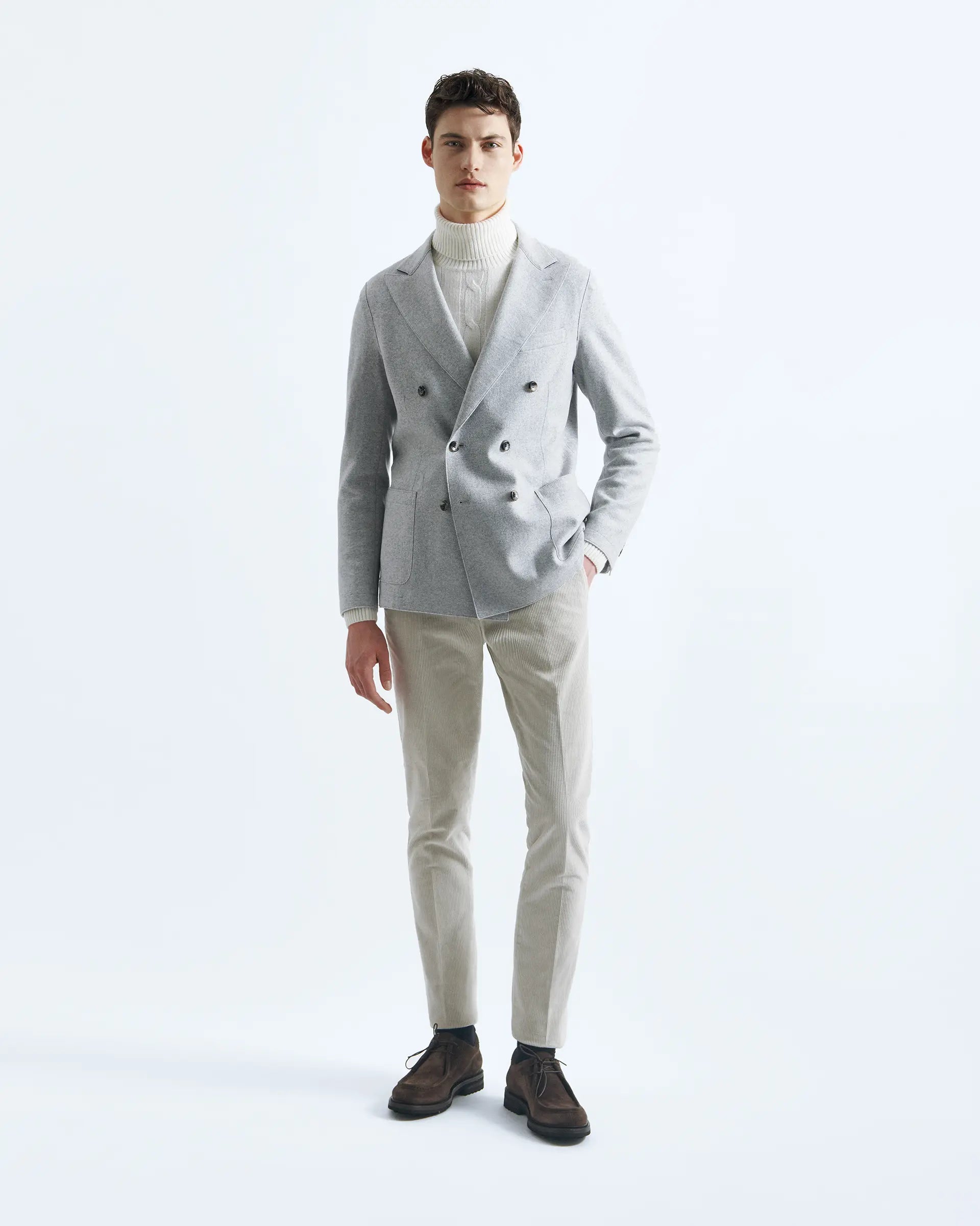 Double breasted 2025 grey jacket