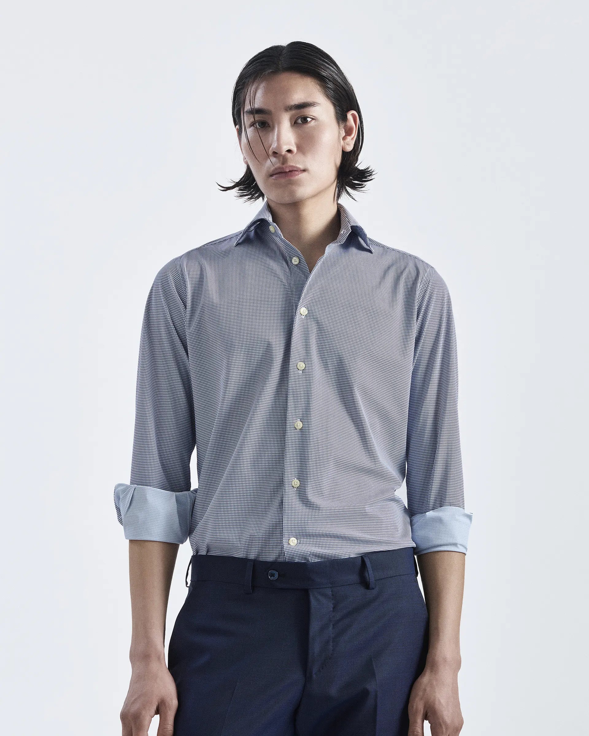 Pattern Easy Iron Comfort Fit with Cutaway Collar Shirt