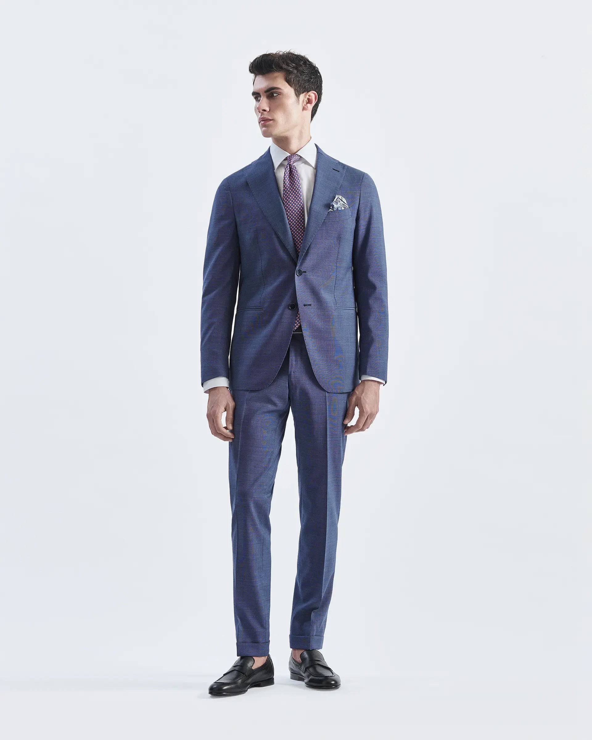 Avion Blue Pure Wool Suits - Tollegno Fabric