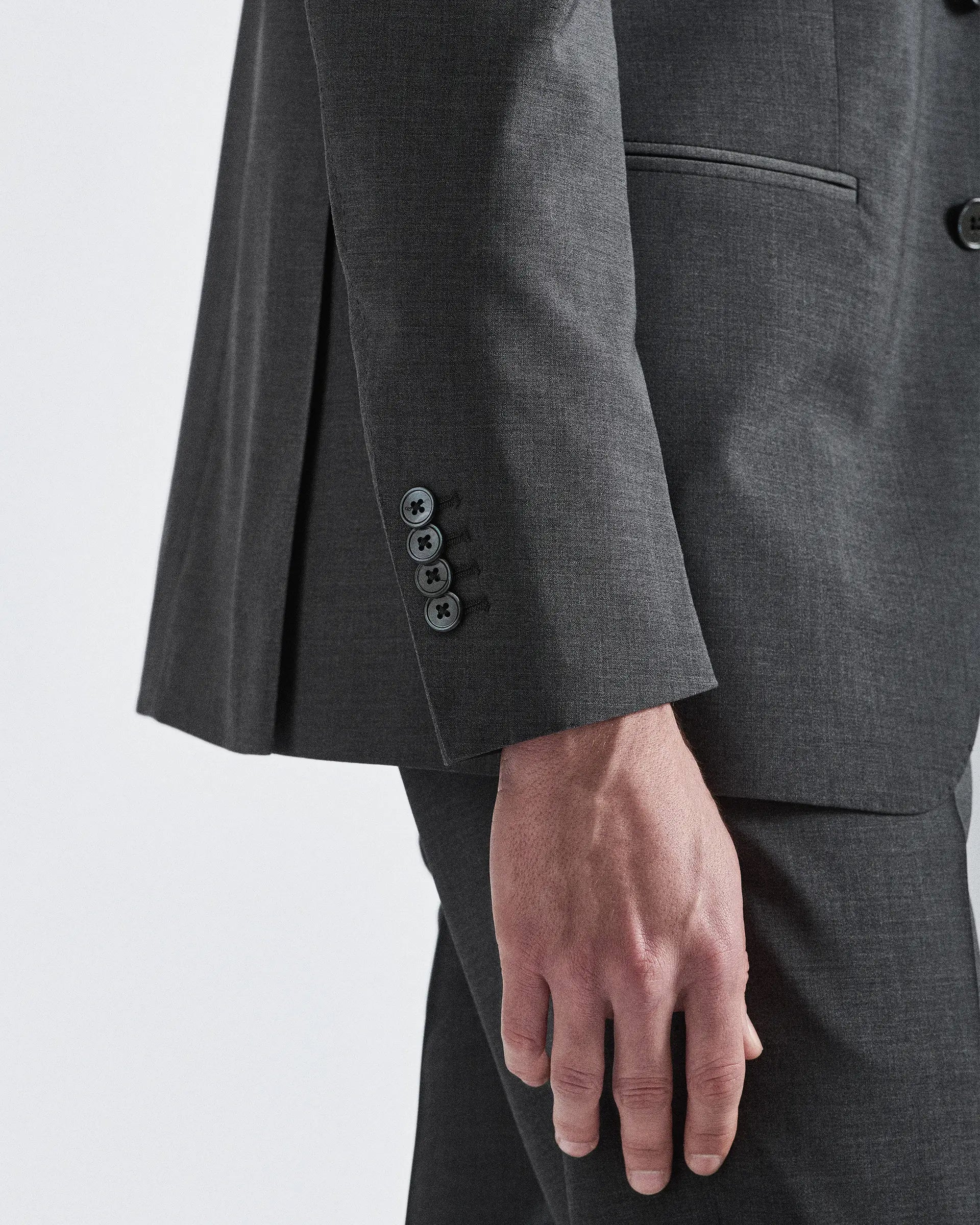 Mid Grey  Wool Stretch Suits - Reda Flexo Fabric