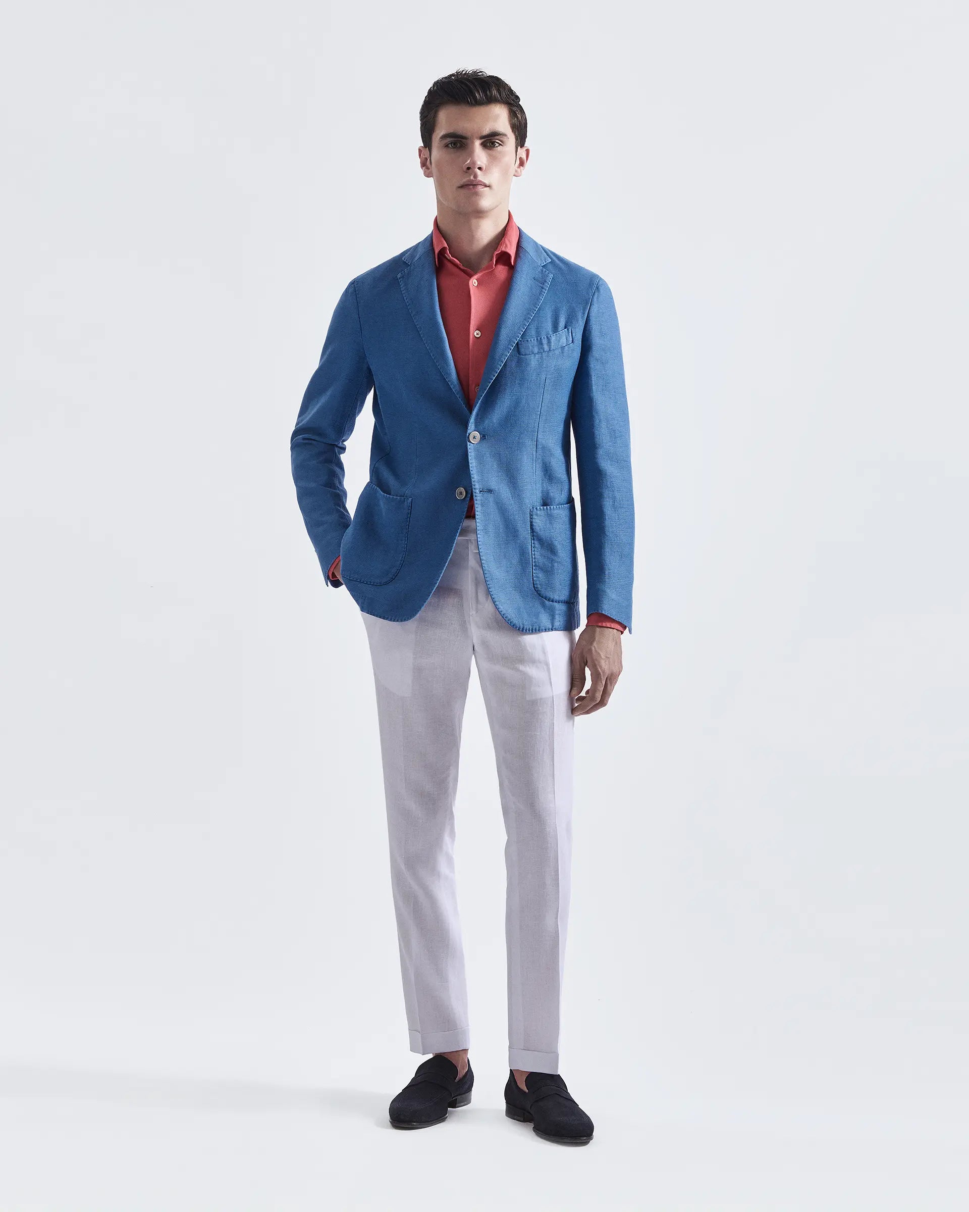 Garment-dyed cotton and linen jacket