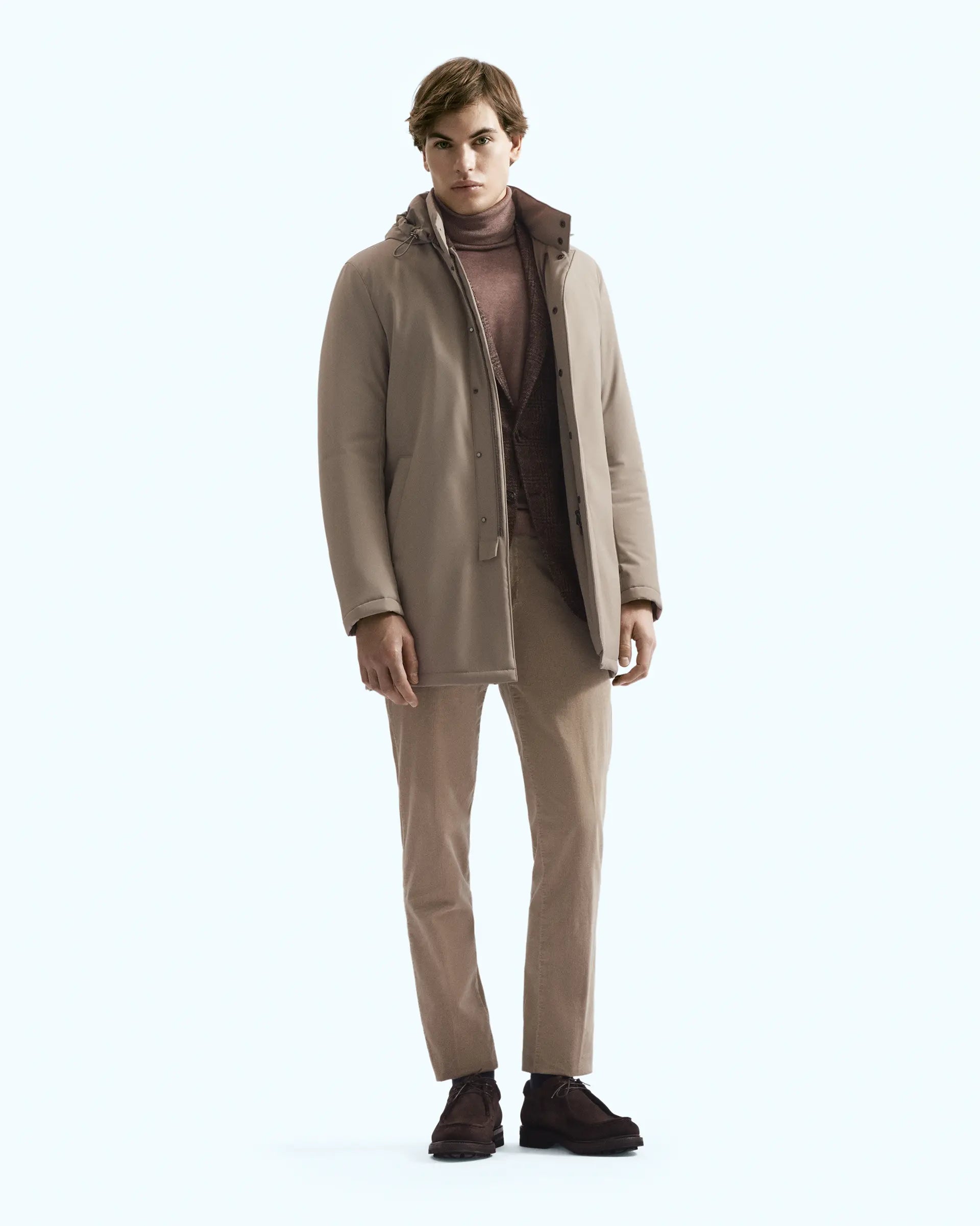 Beige jacket in Olmetex technical fabric