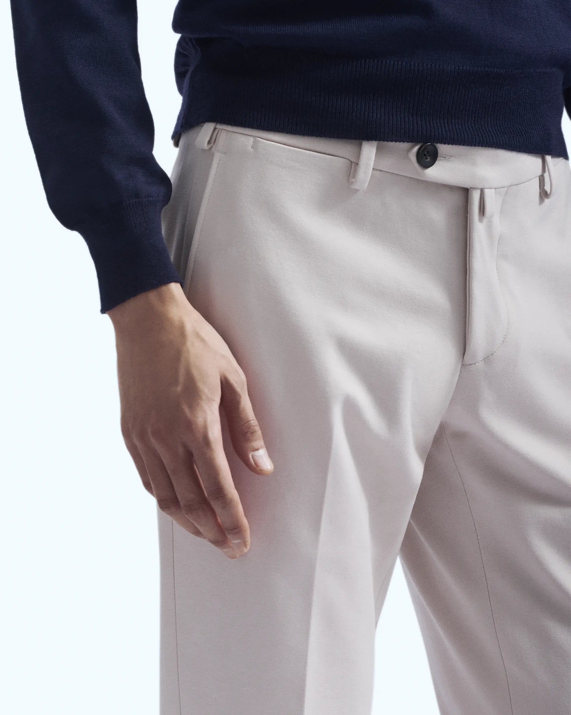 Cream Jersey stretch Pants