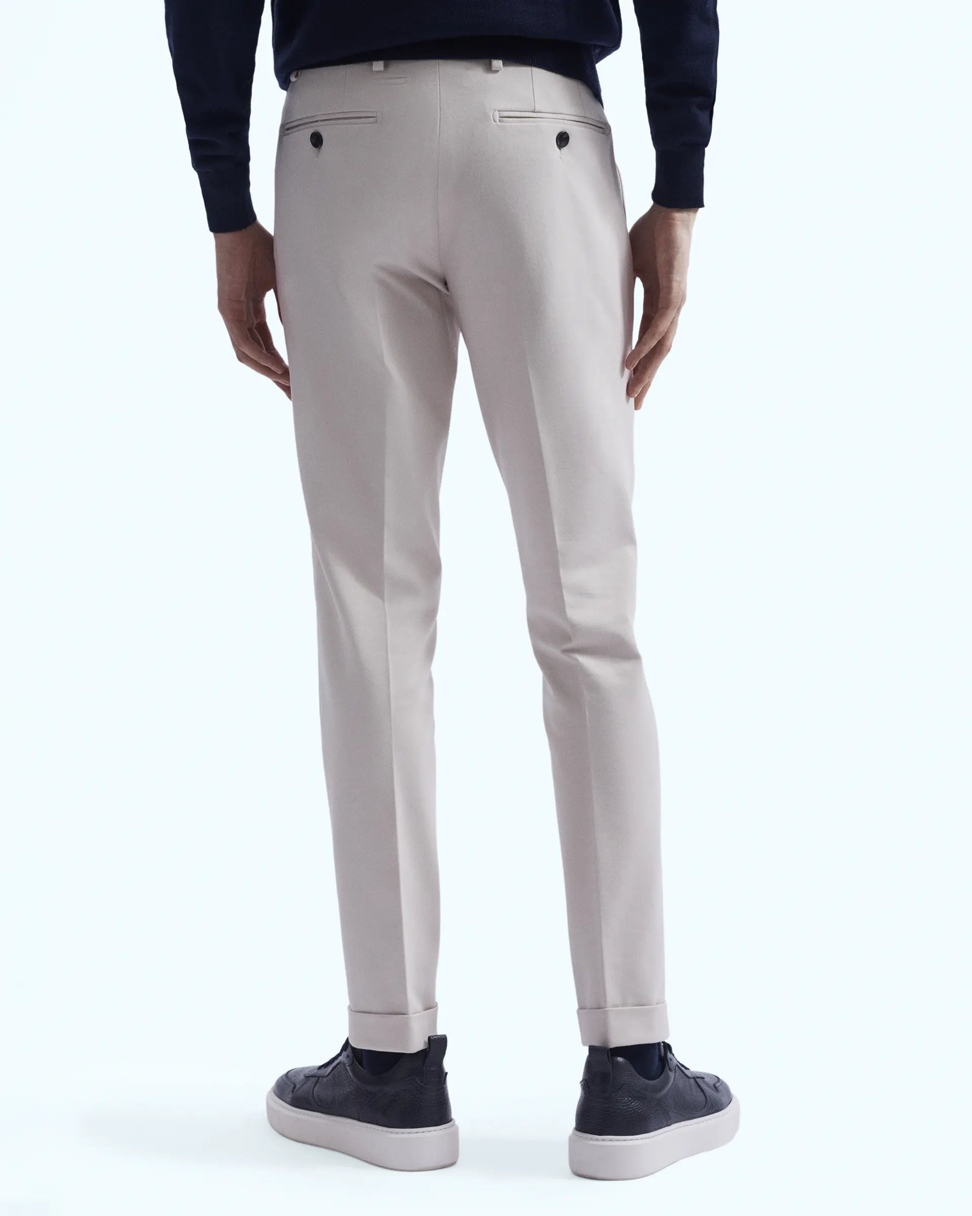 Cream Jersey stretch Pants