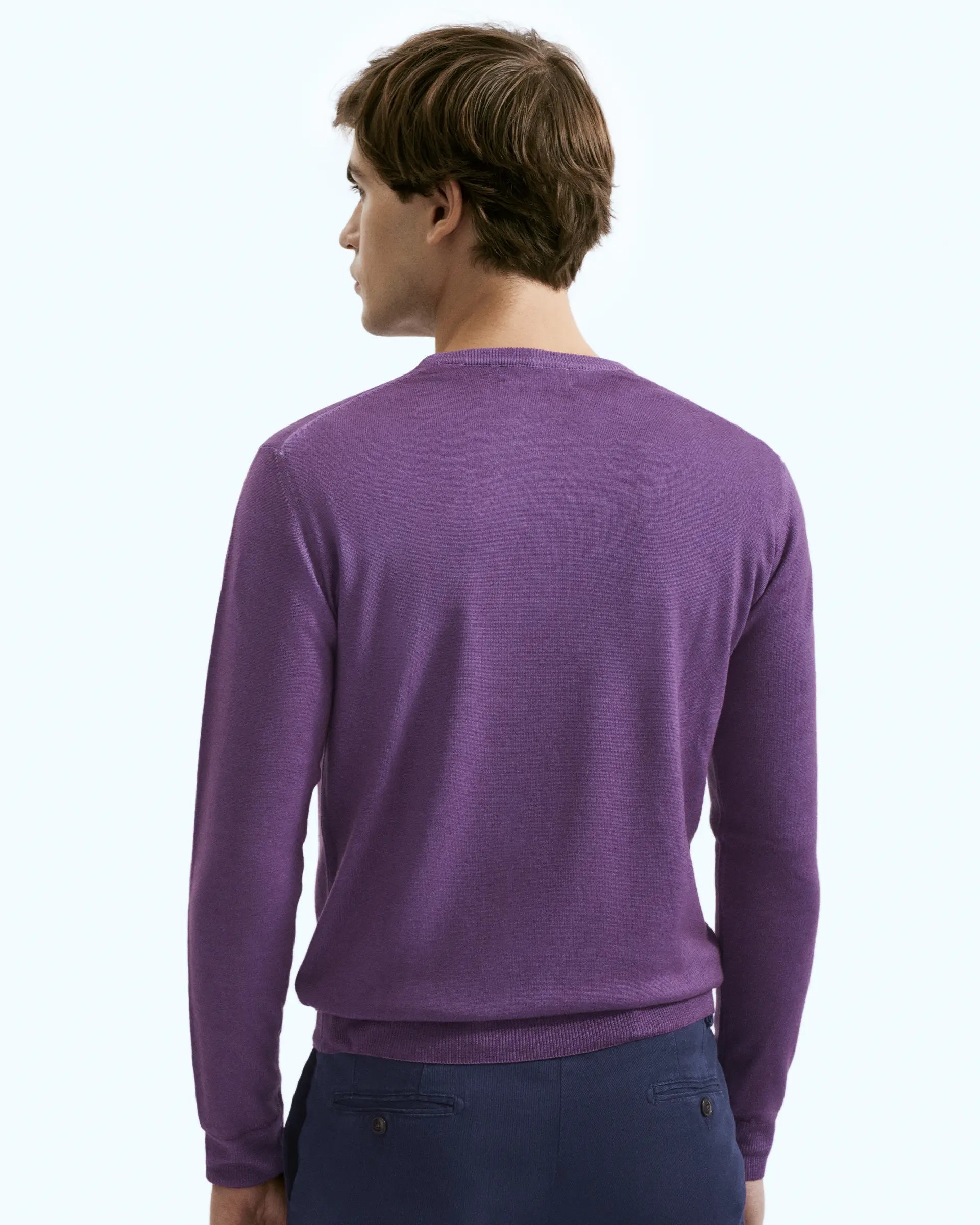 Purple Crewneck Merinos Wool Sweater