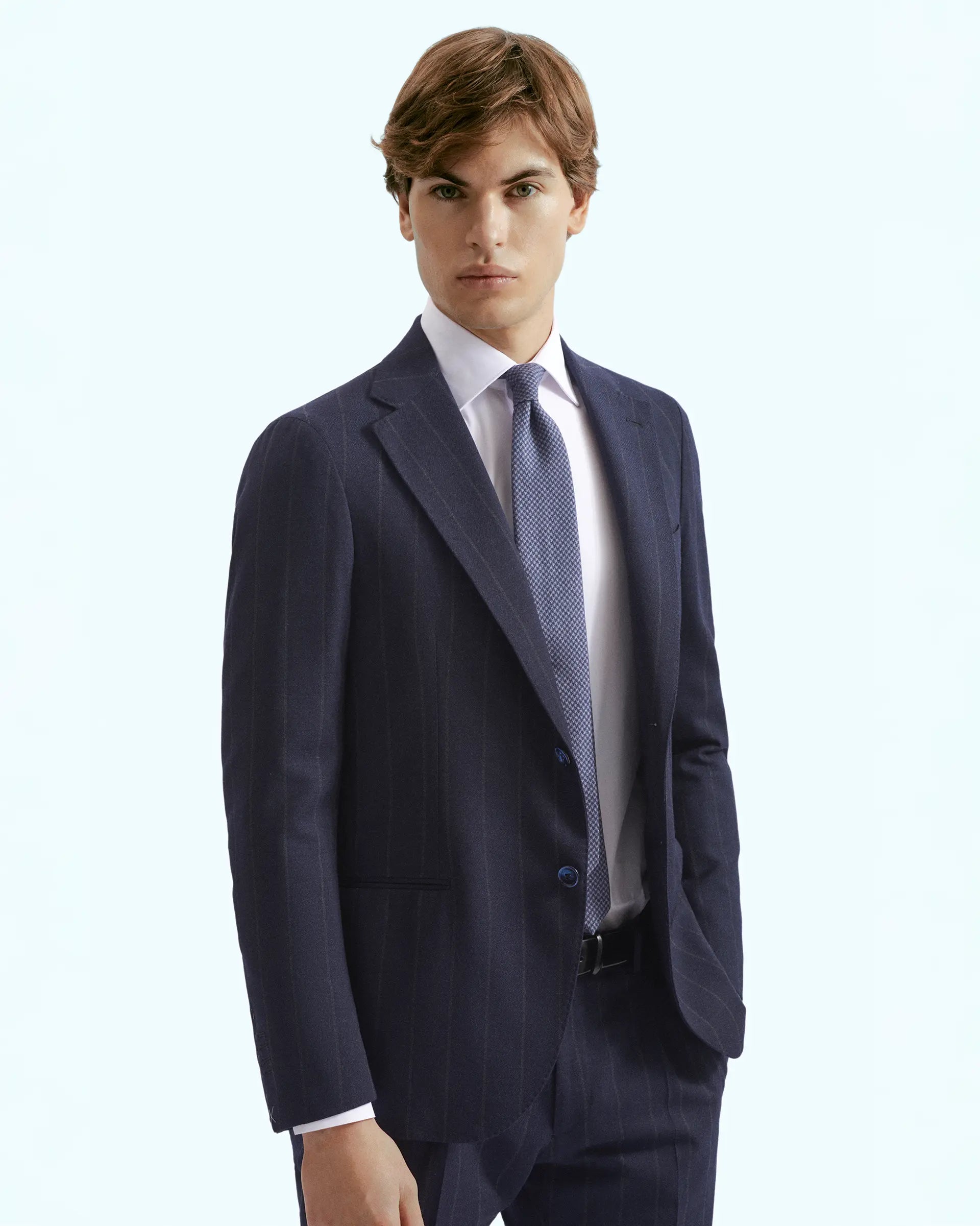 Blue Pinstripe Wool Suits