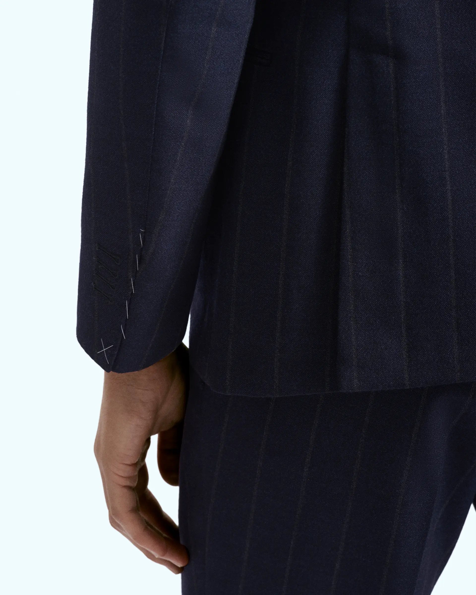 Blue Pinstripe Wool Suits