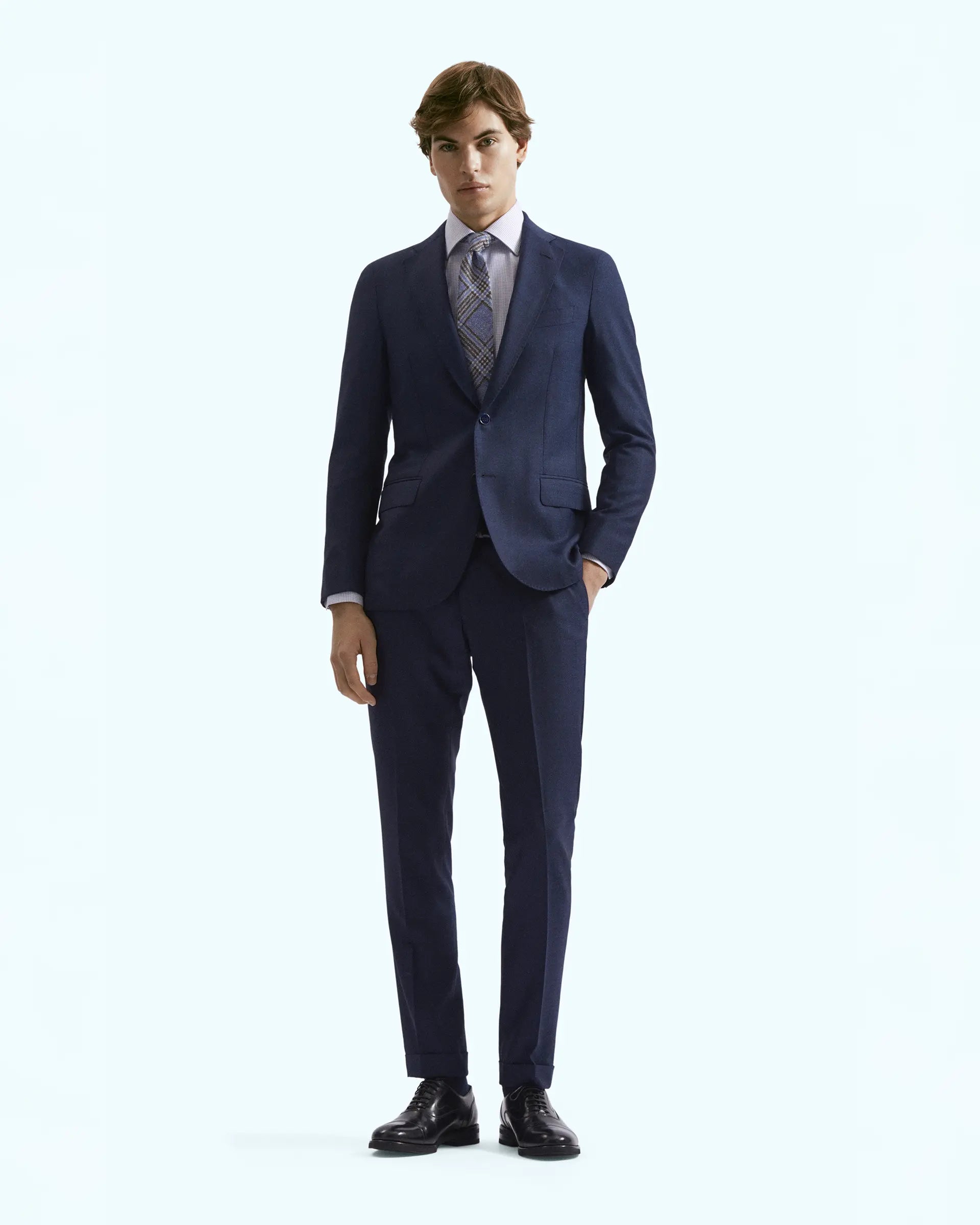 Blue Prince of Wales Wool Suits