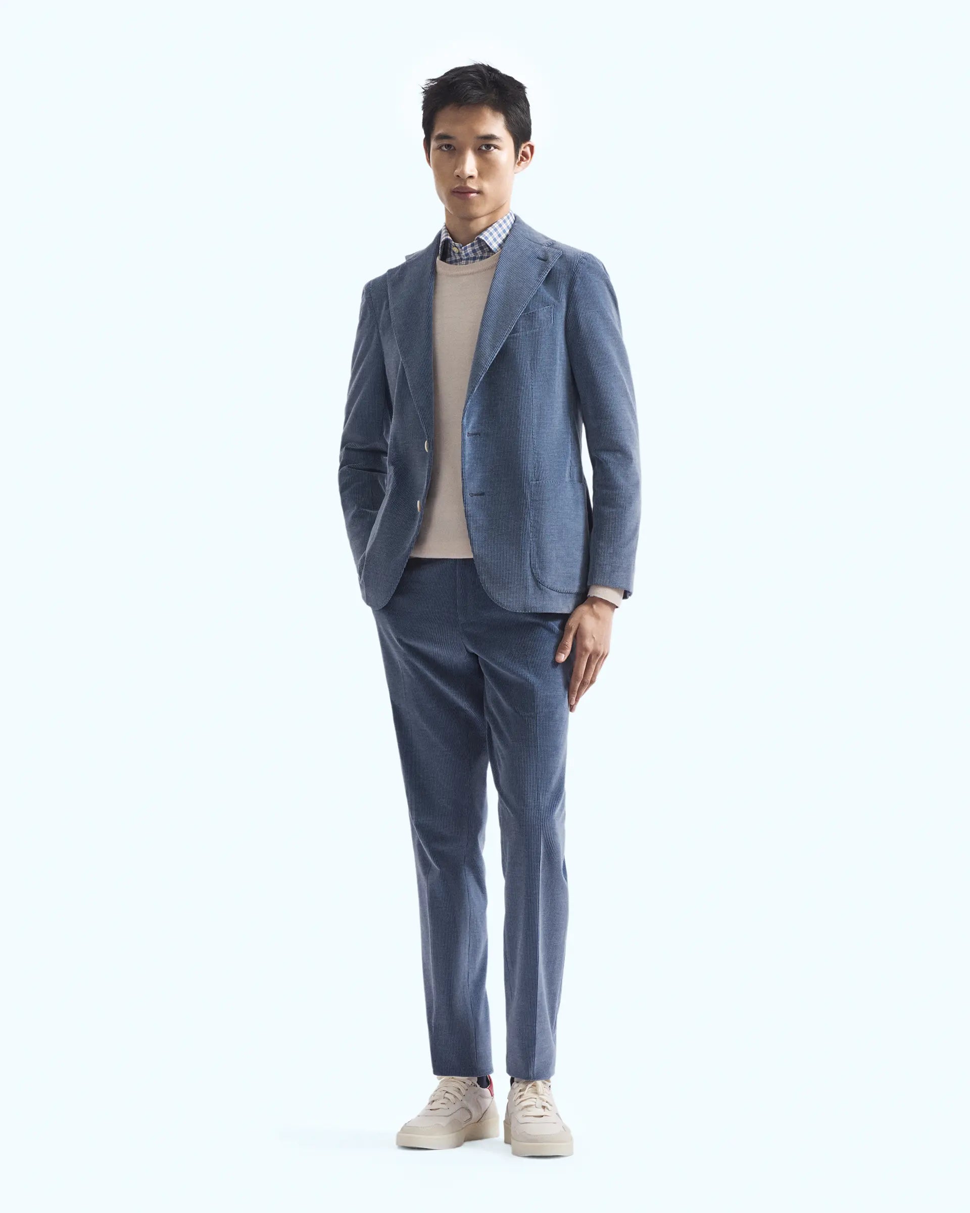 Light Blue Corduroy Cotton Stretch Suits