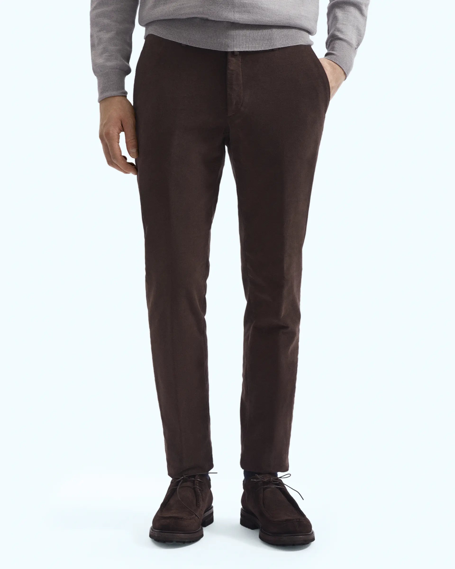 Brown  Velvet Cotton Stretch Pants