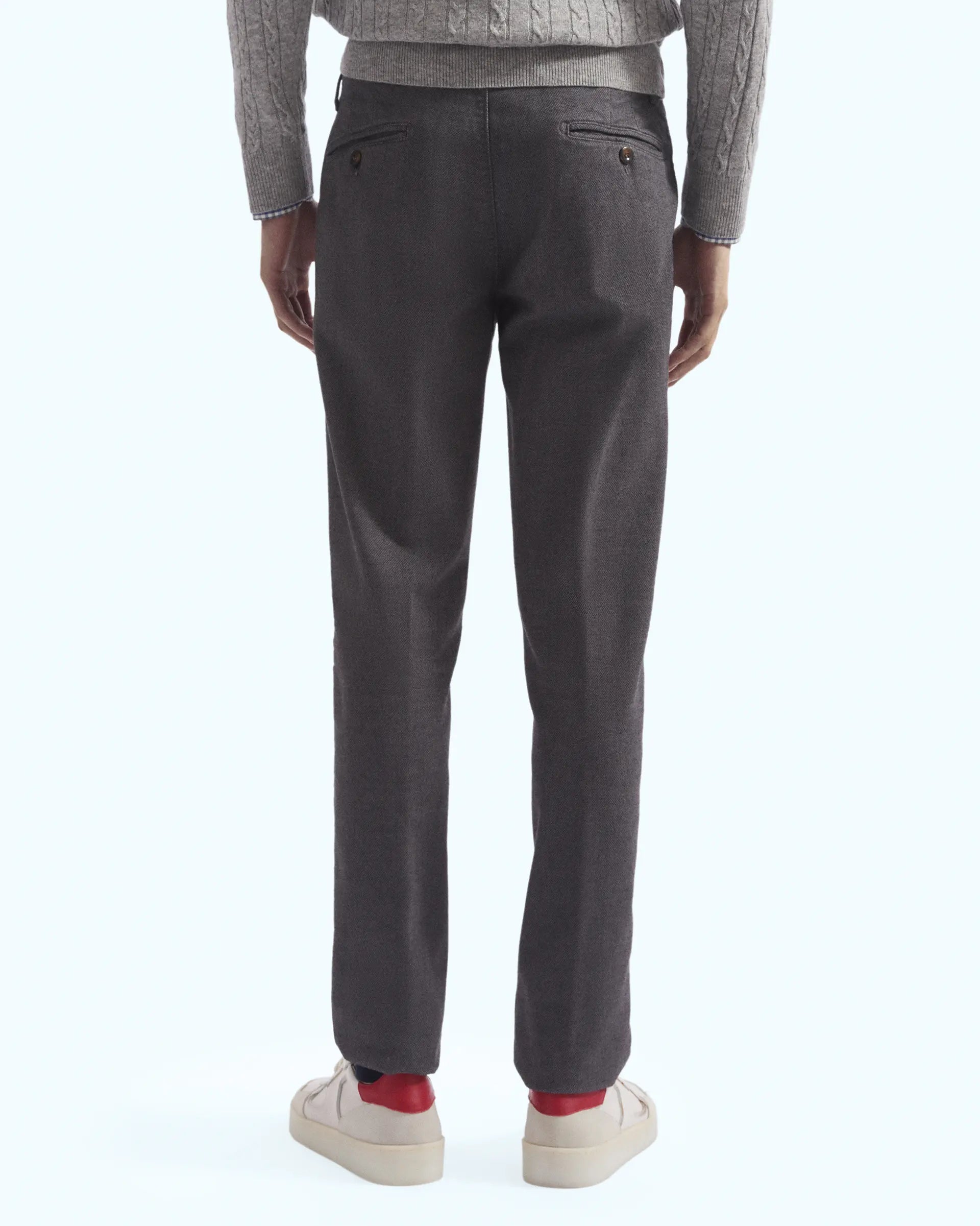 Dark Grey Piquet Cotton Stretch