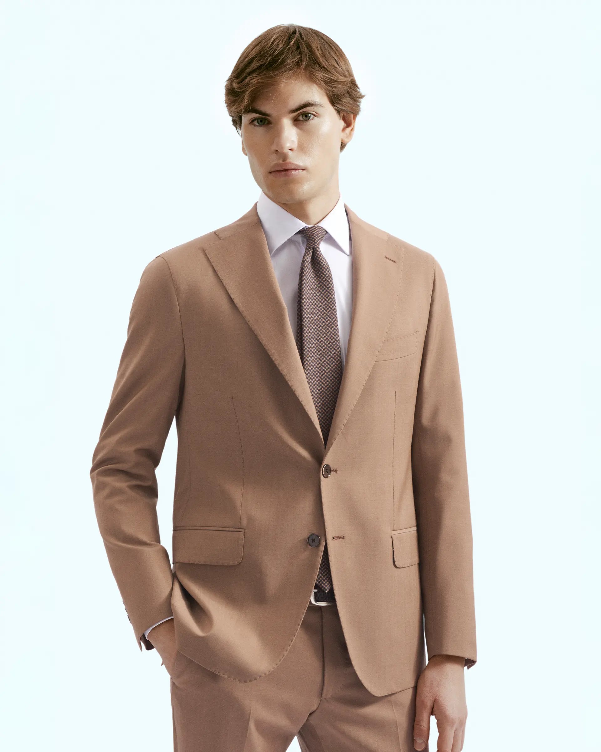 Beige Stretch Wool - Zignone Fabric