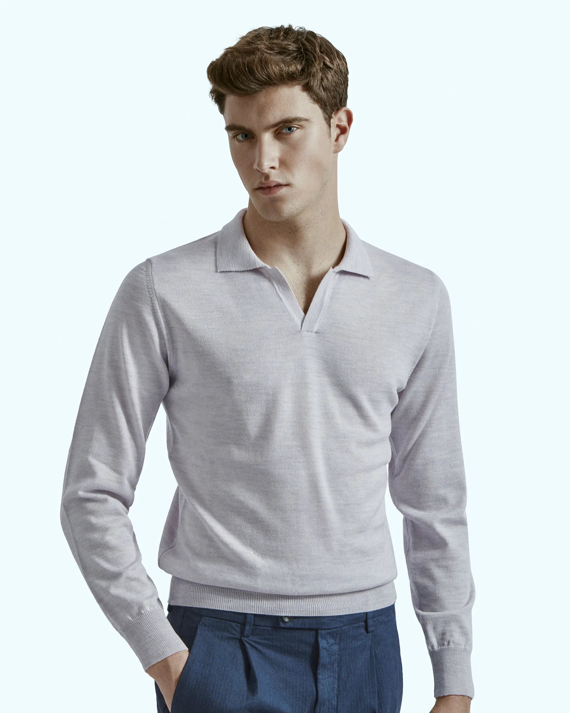 Grey Polo Merinos Wool