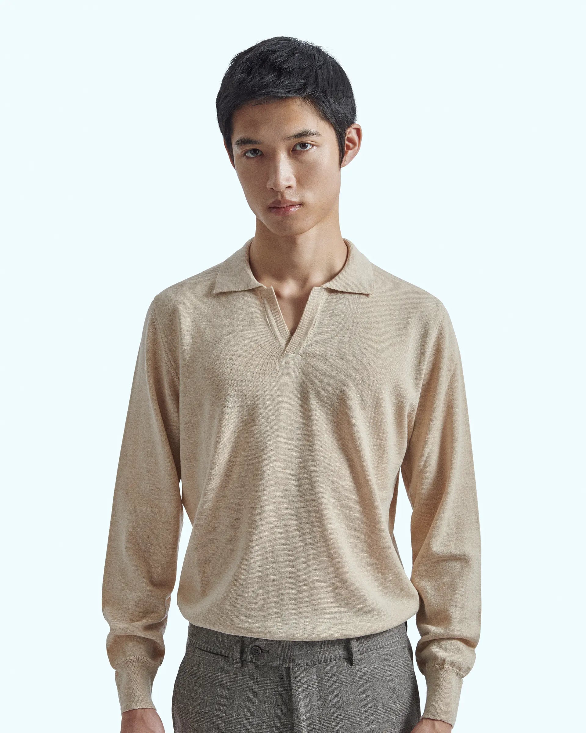 Beige Polo Merinos Wool