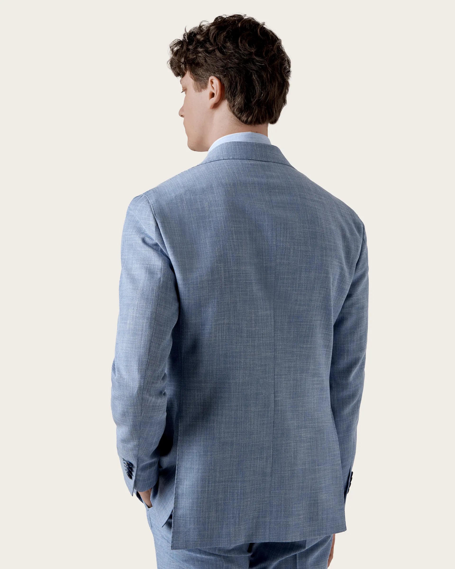 Light blue wool and cotton suit Vitale Barberis & Canonico "Vintage" fabric