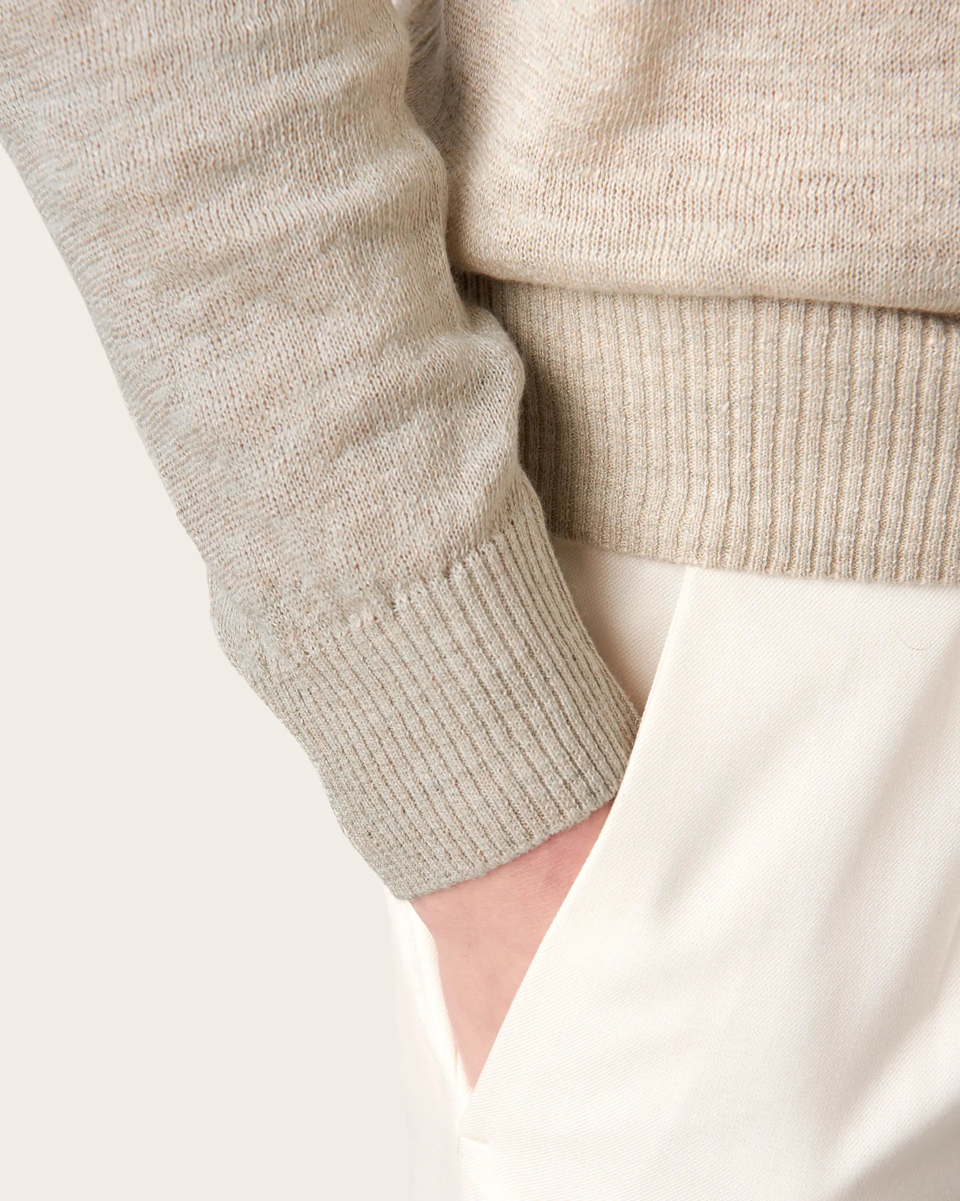 Grey Linen and Cotton Polo