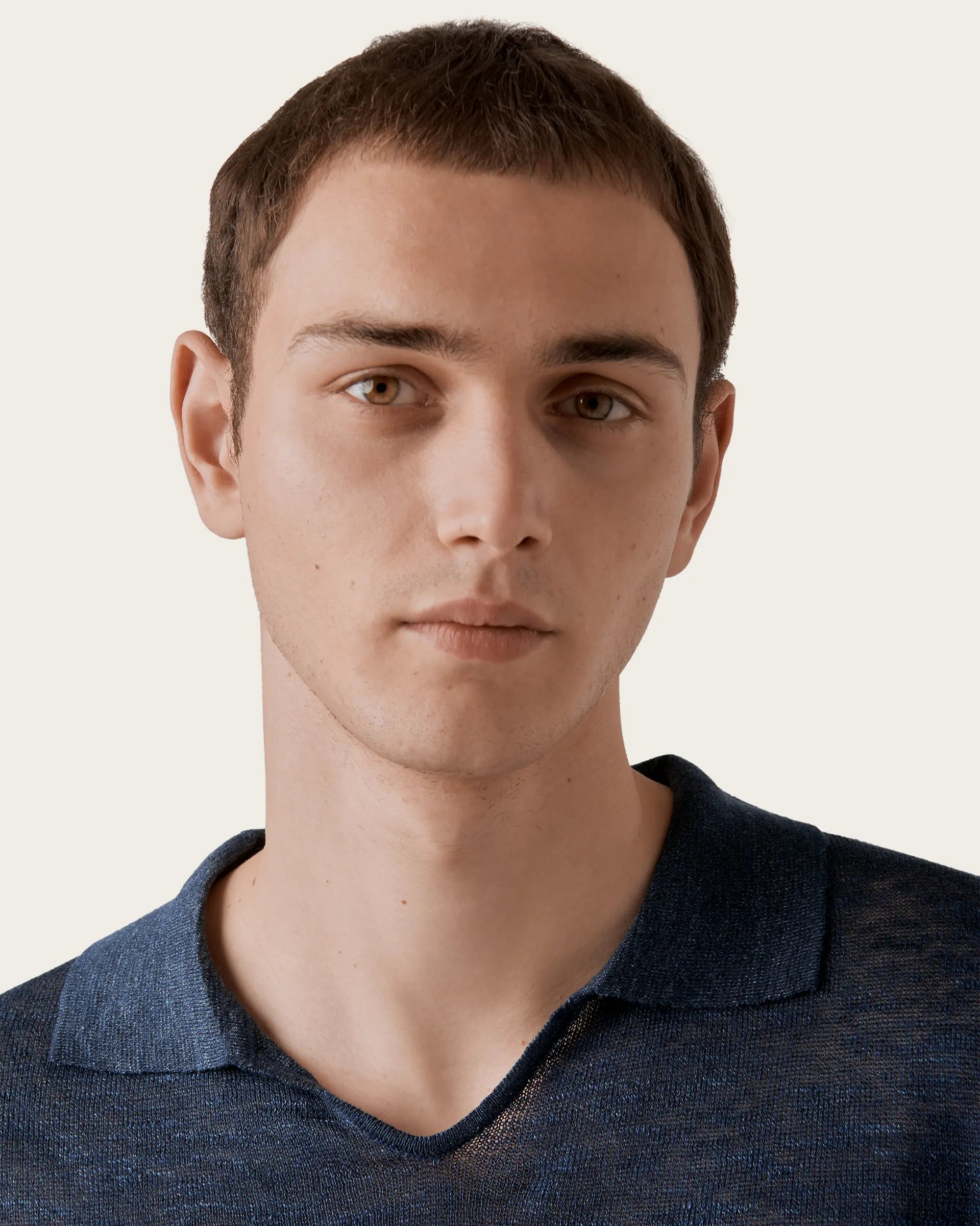 Blue Pure Cotton Garment Dyed crewneck