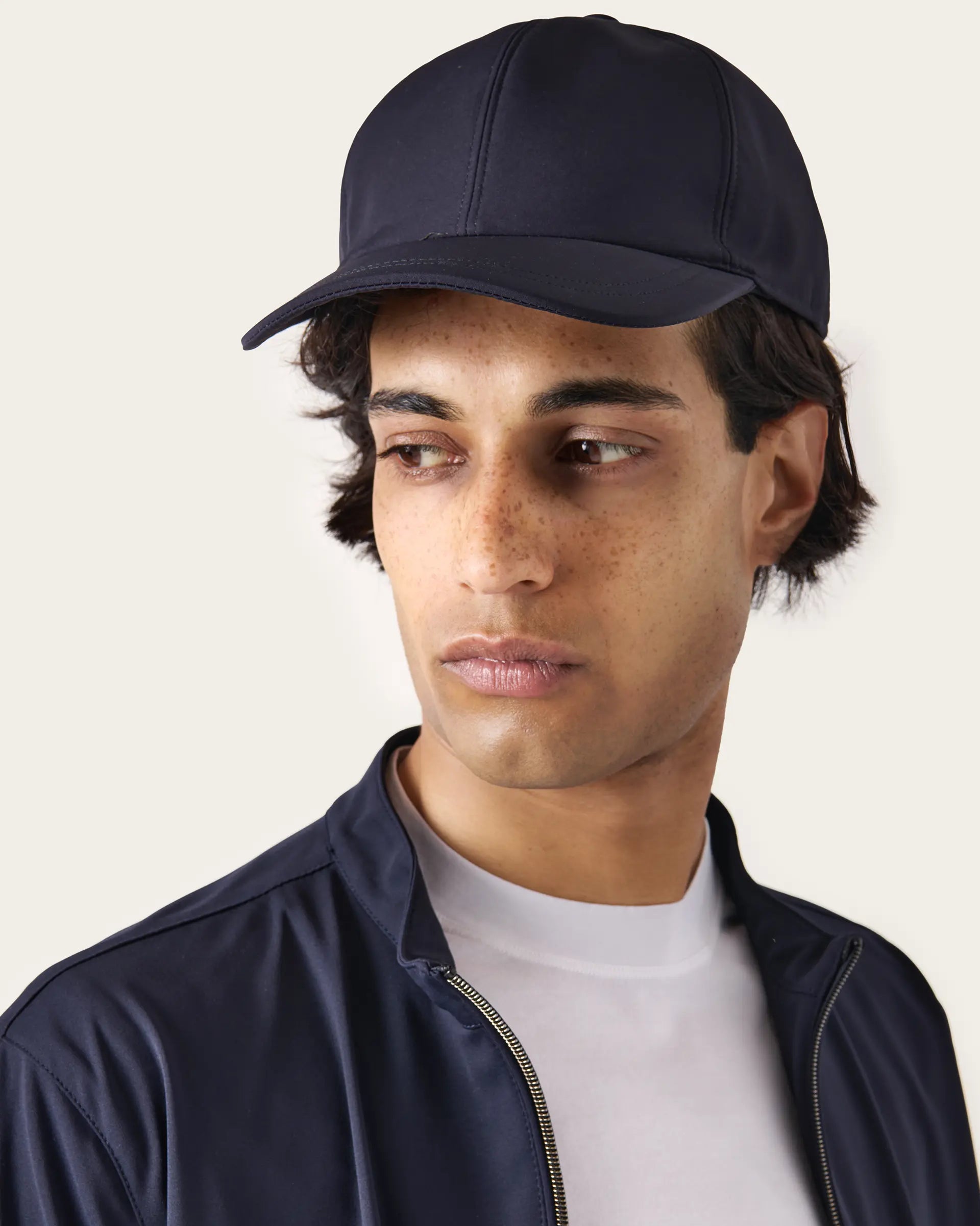 Blue zip jacket in excellent stretch technical fabric