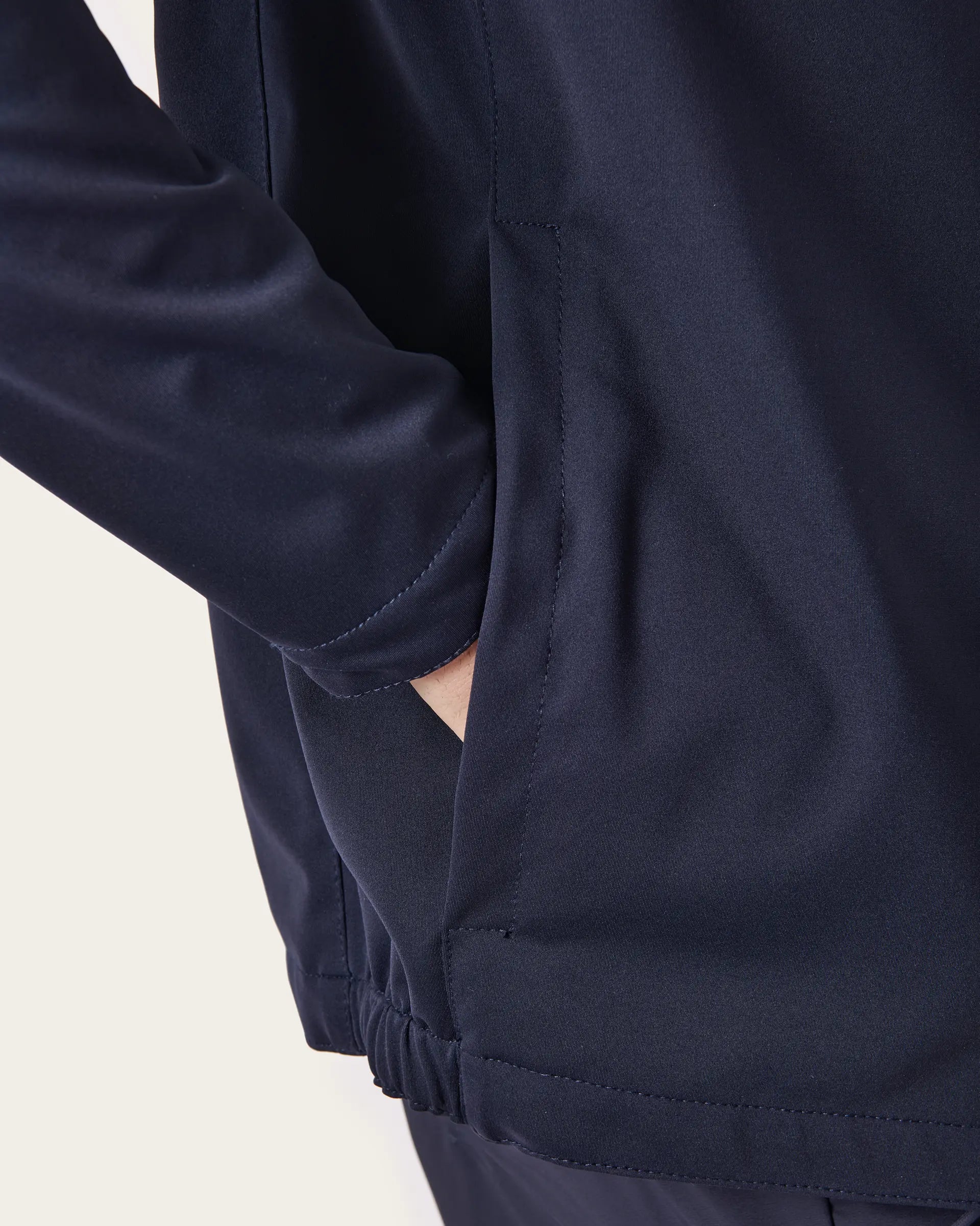 Blue zip jacket in excellent stretch technical fabric