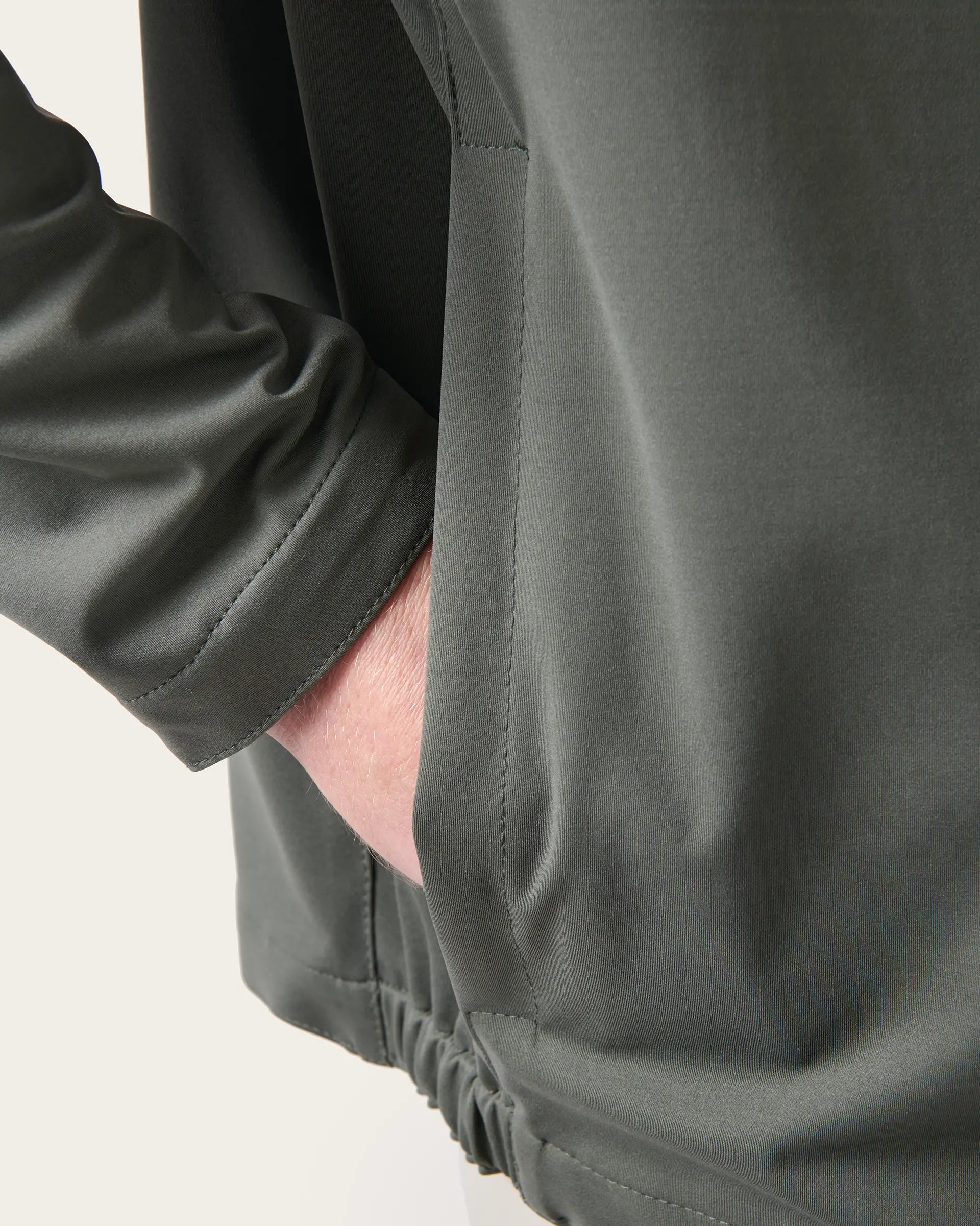 Green zip jacket in excellent stretch technical fabric