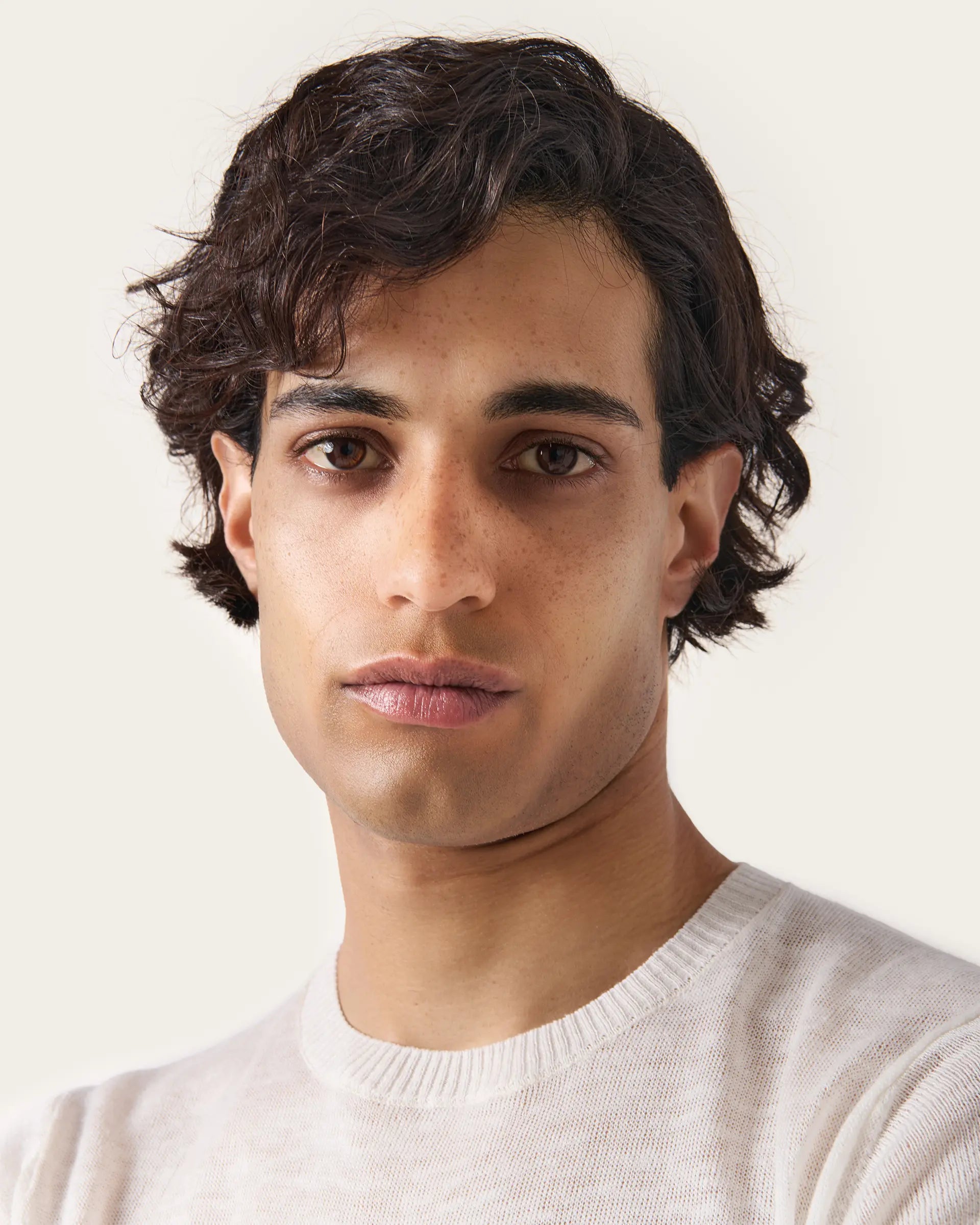 Cream Linen and Cotton Tshirt