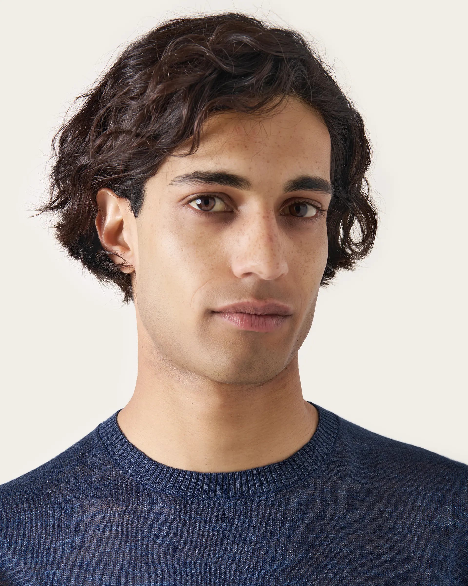 Blue Linen and Cotton Tshirt