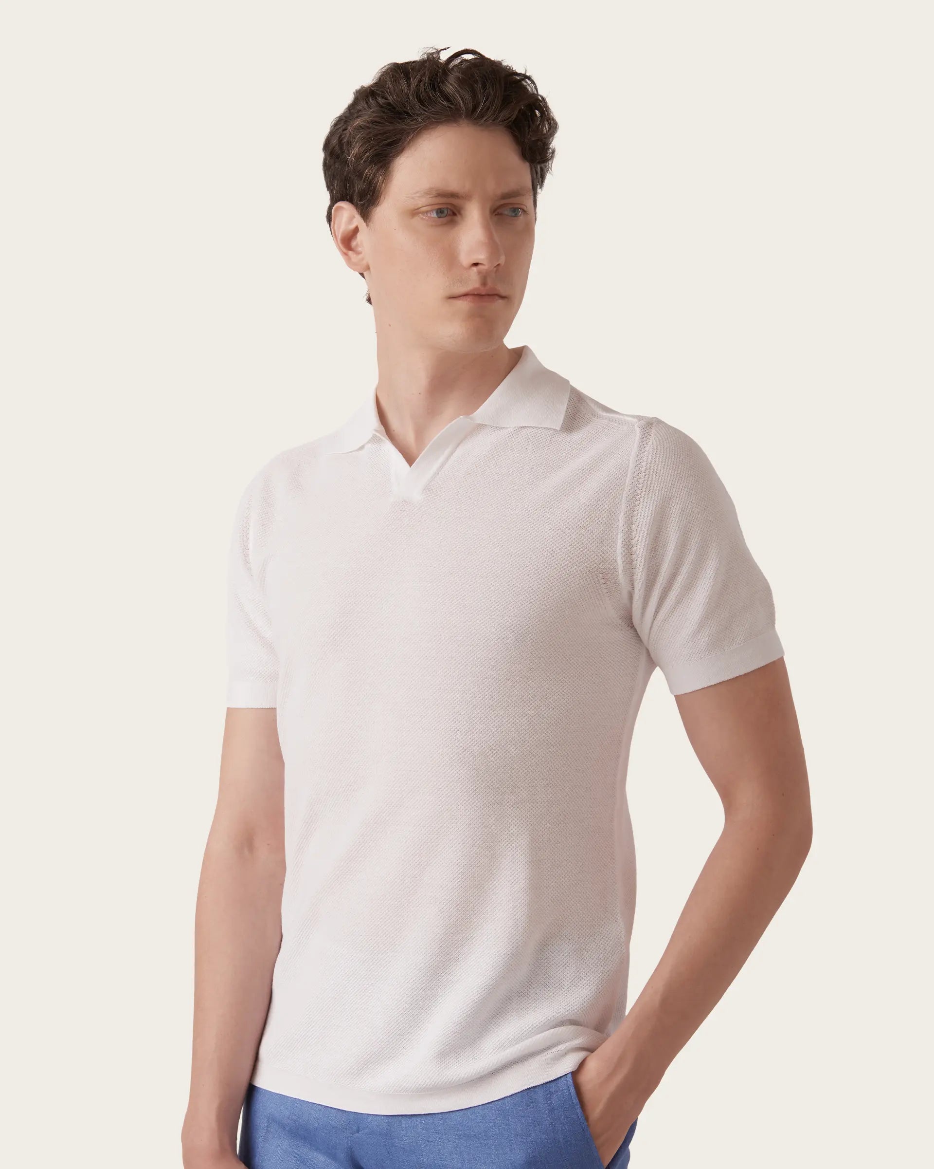 White Pure Cotton Garment Dyed polo
