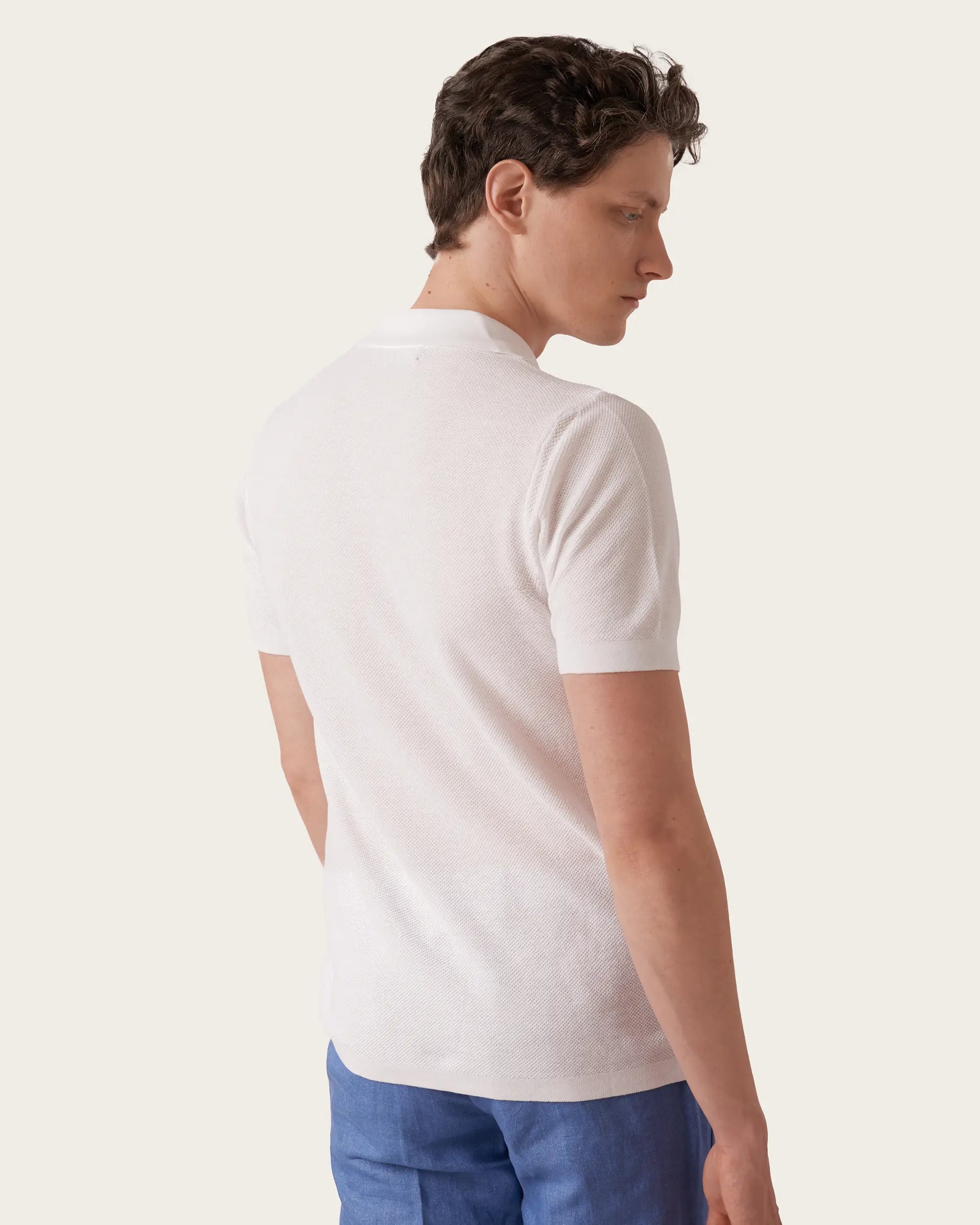 White Pure Cotton Garment Dyed polo