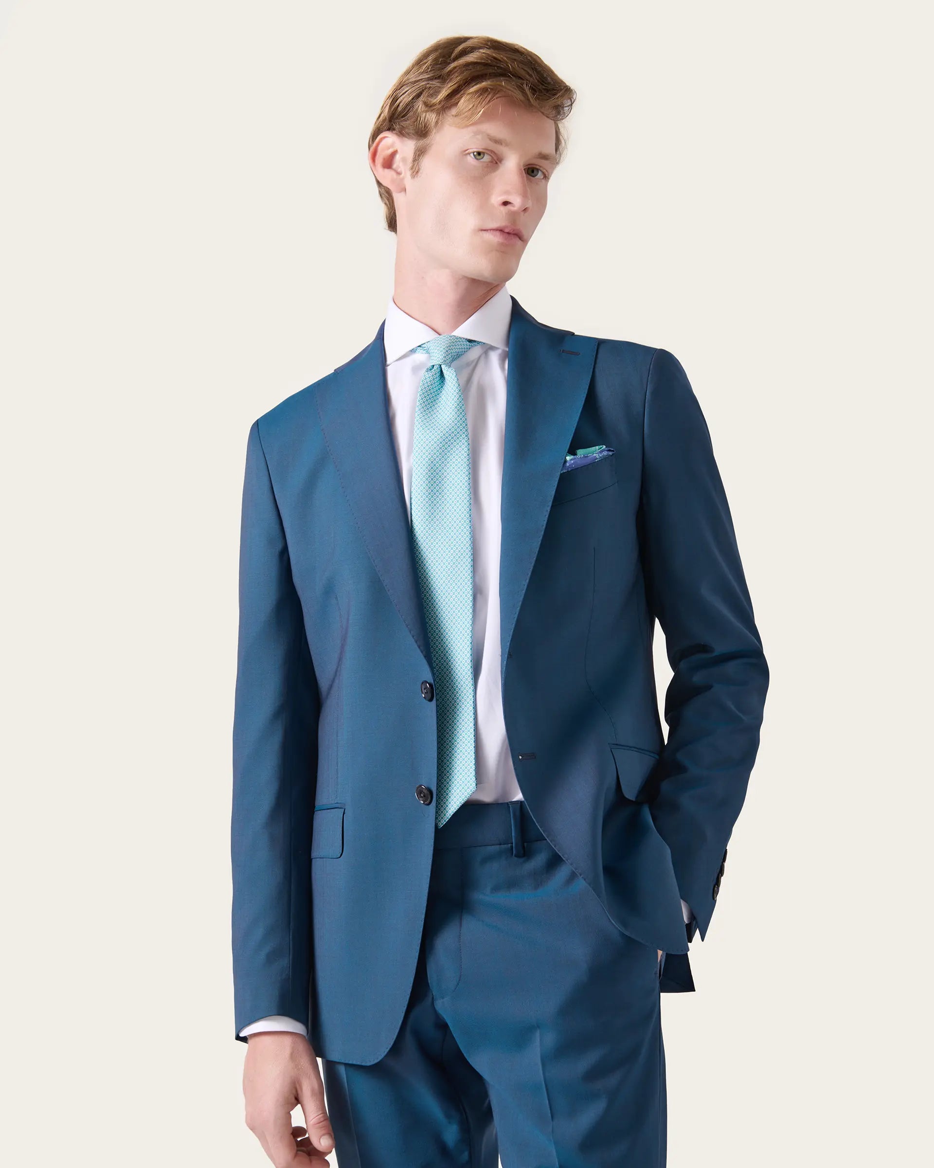 Avion Blue Pure Wool Suit - Zignone Fabric