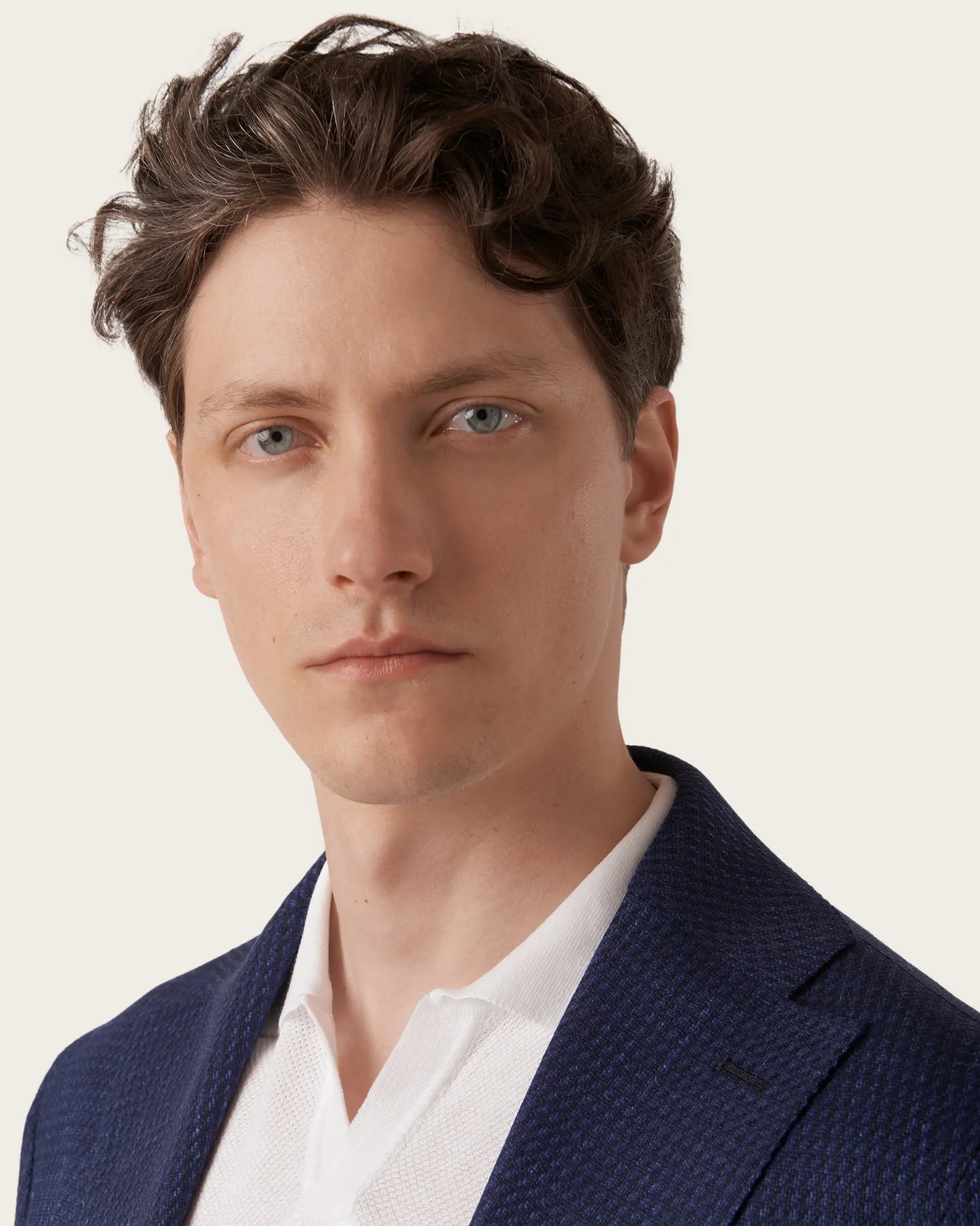 Blue Wool Cotton Linen Jacket - Loro Piana Jersely