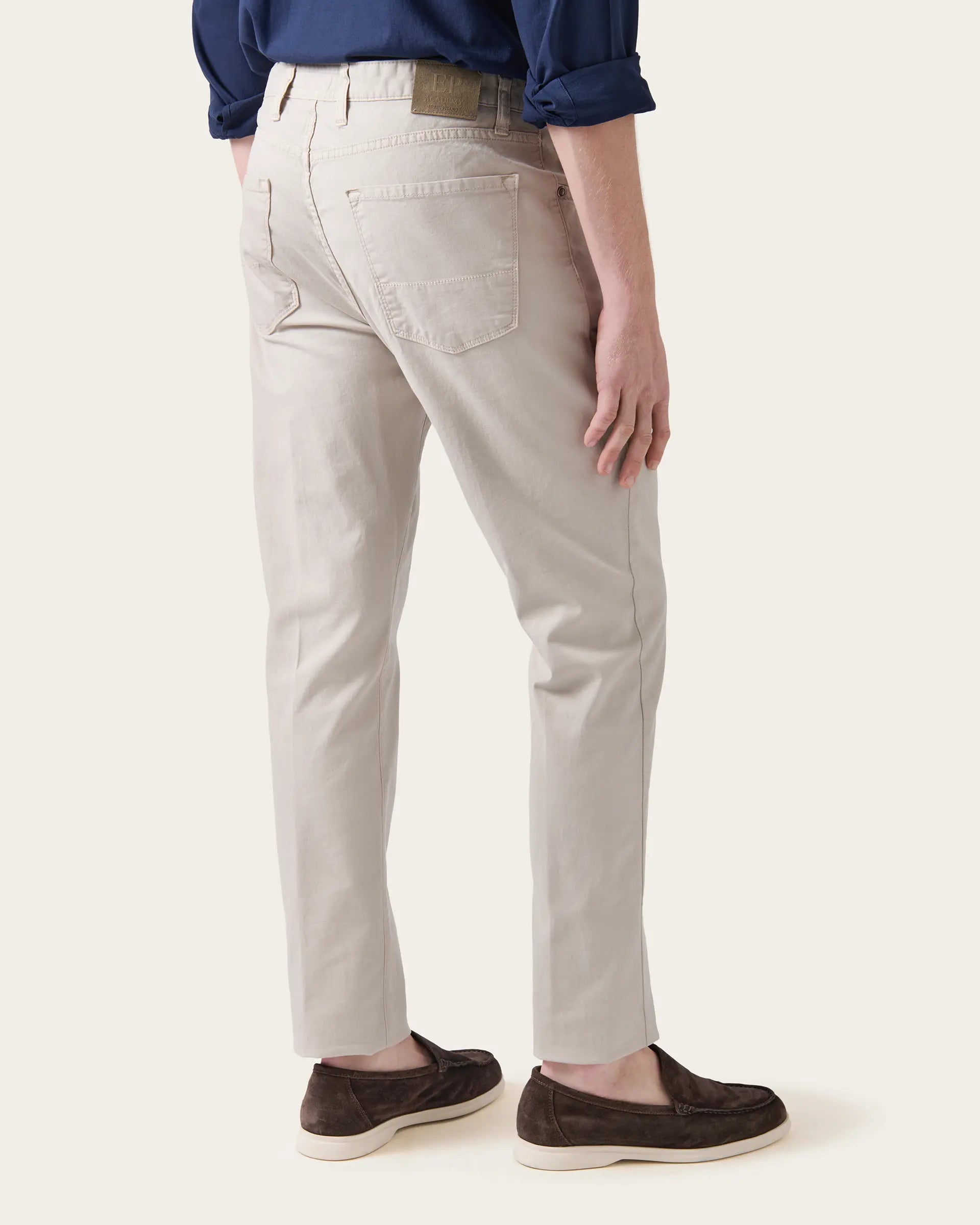 5 pockets Grey Twill Cotton Stretch