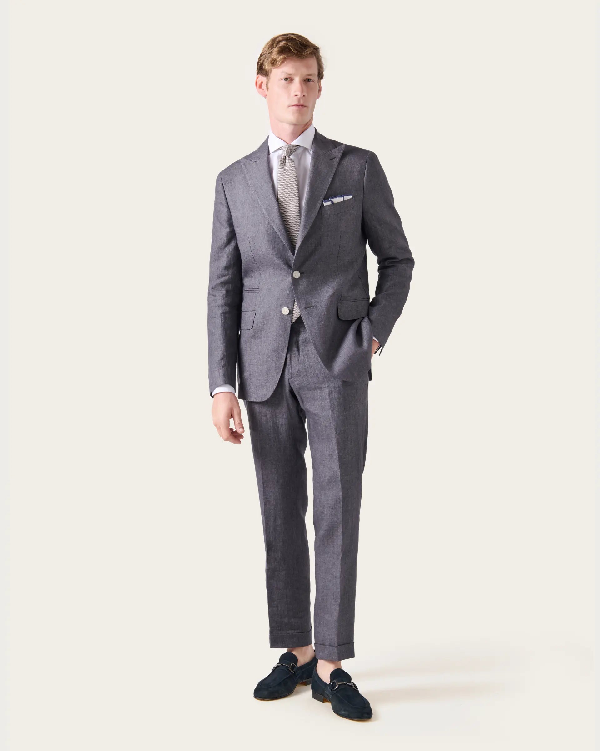 Grey Linen Delave Suits