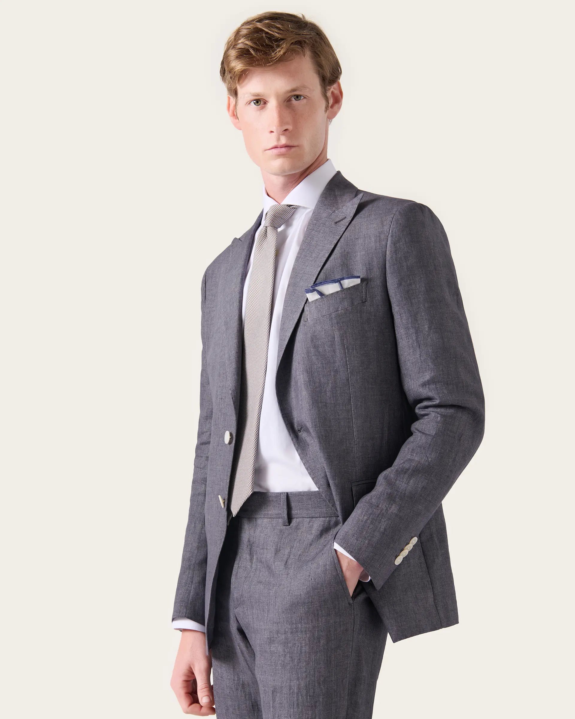 Grey Linen Delave Suits