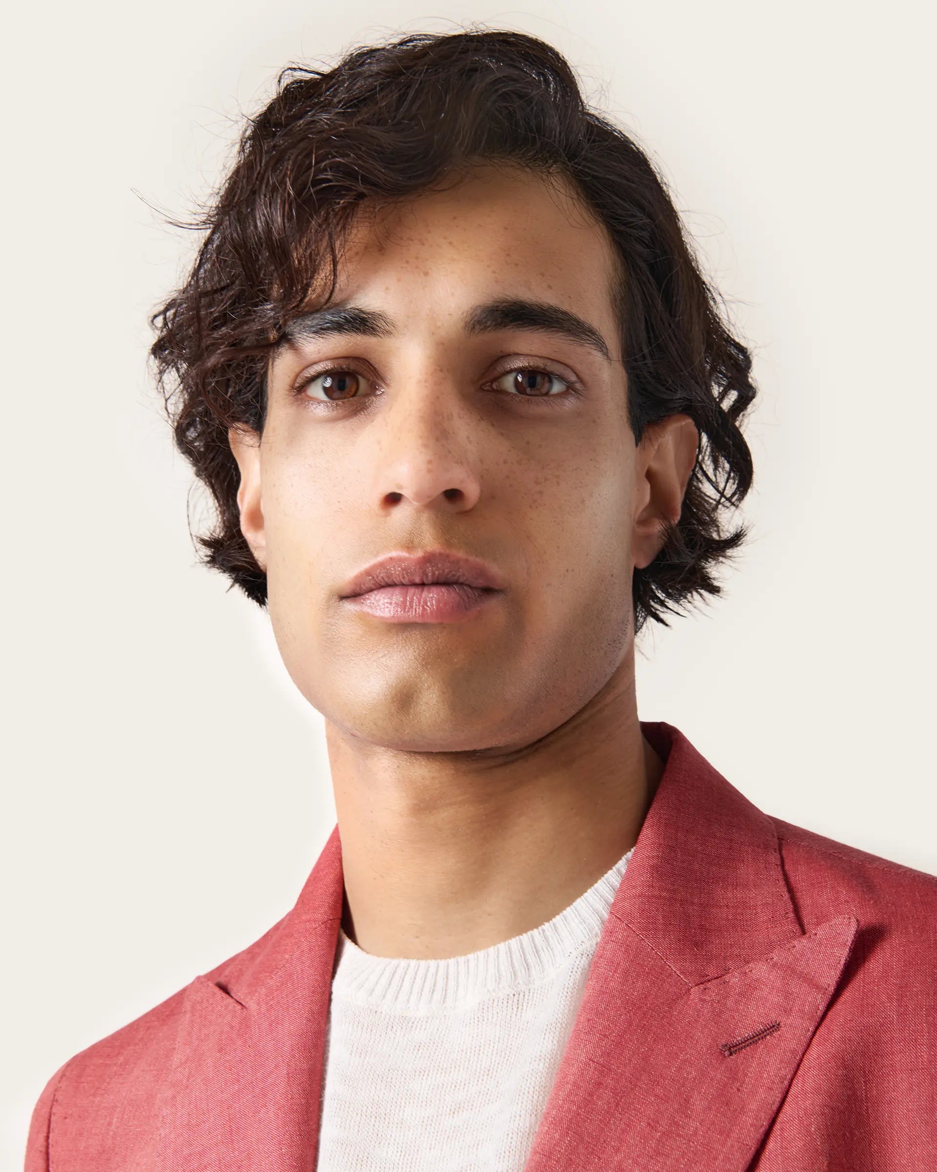 Ruby Red Linen Delave Suits