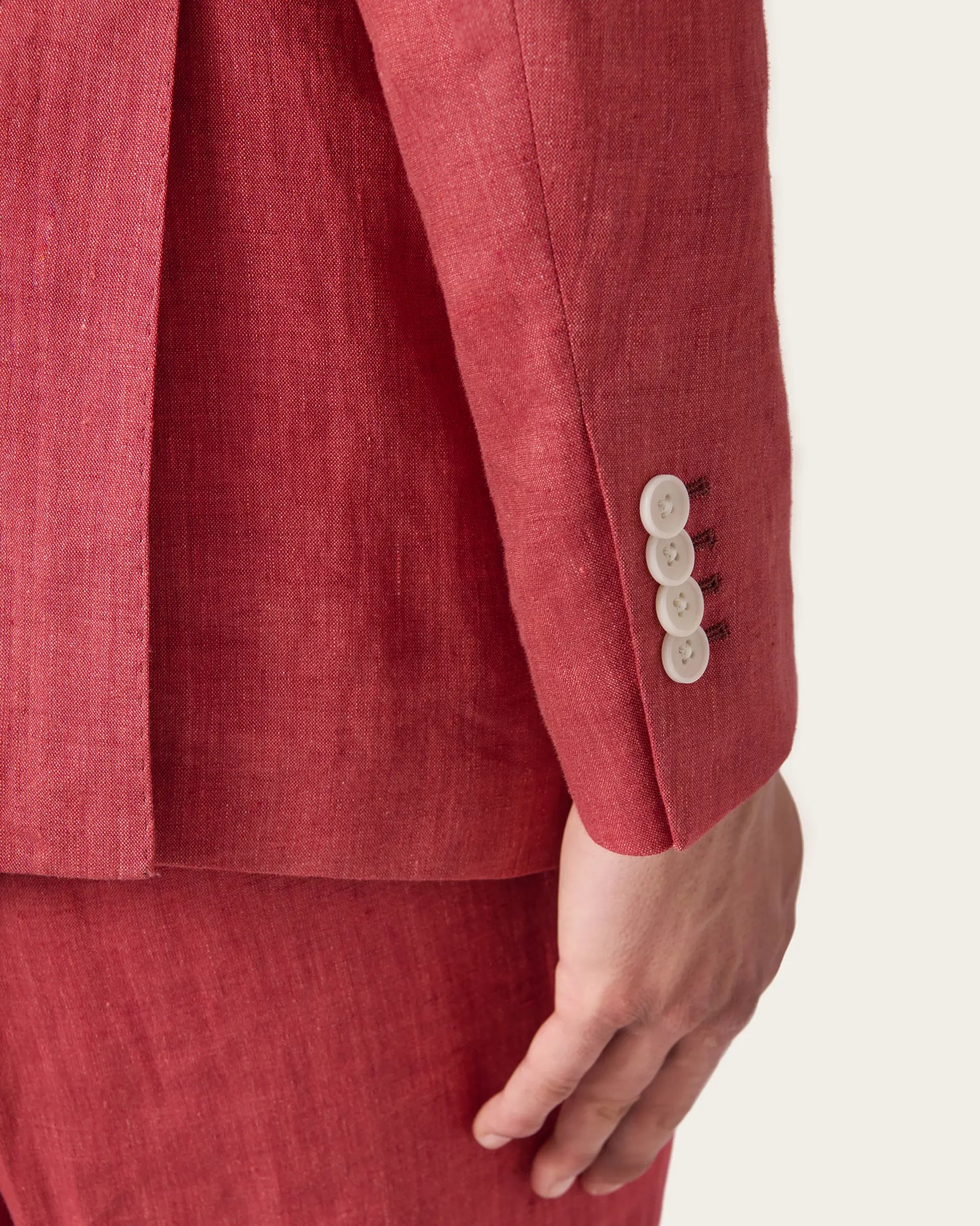 Ruby Red Linen Delave Suits