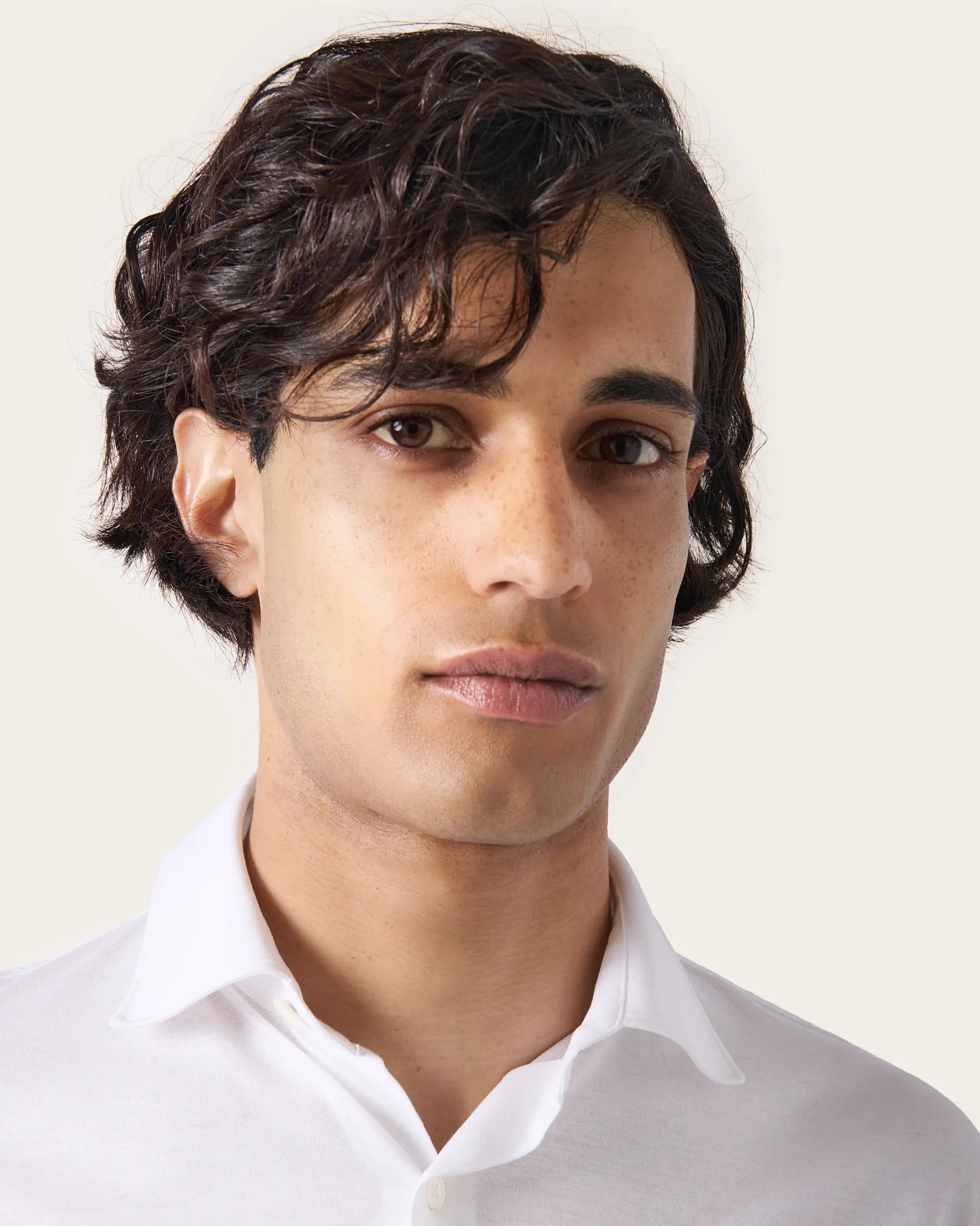 White Jersey Natural Stretch Polo Shirt