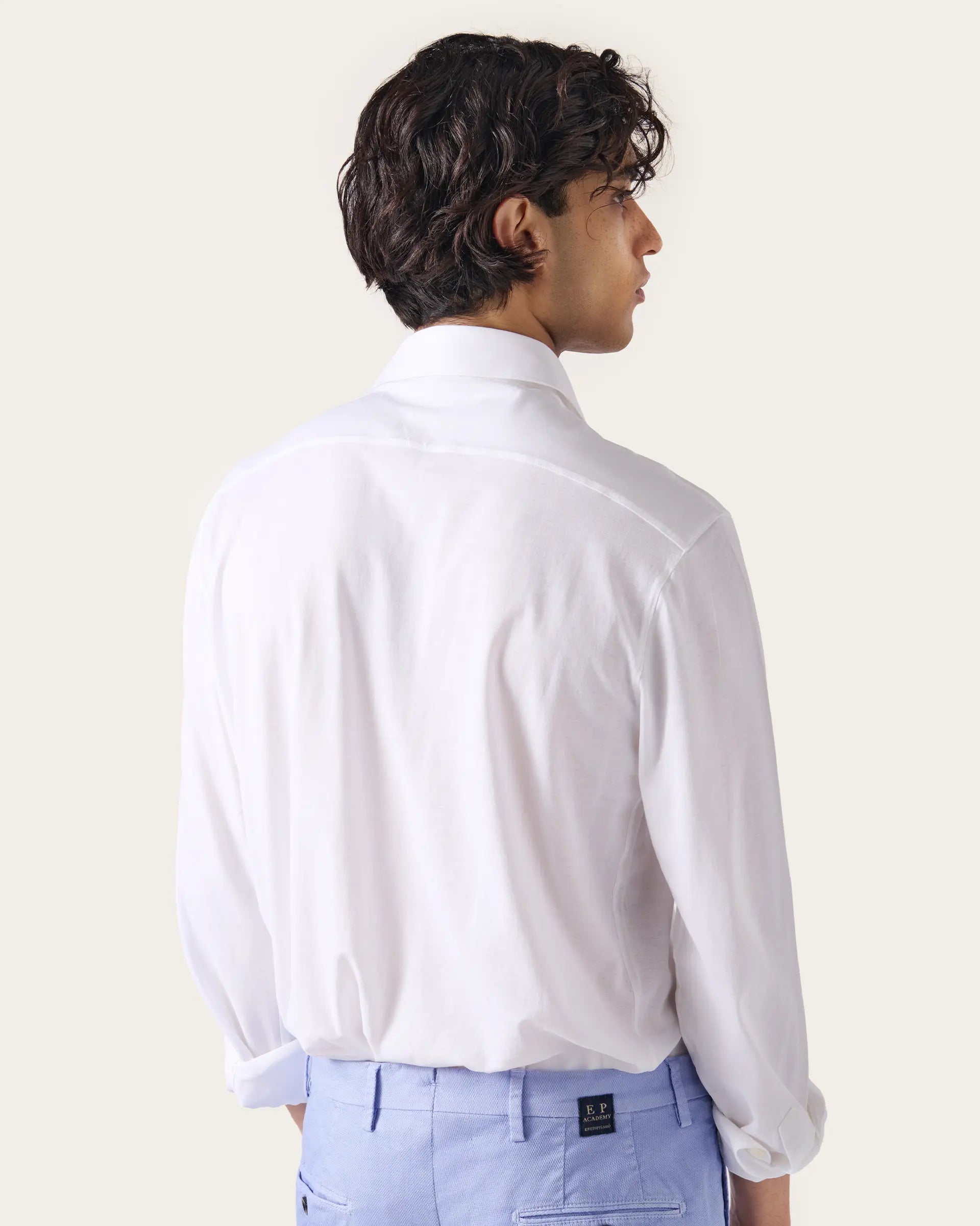 White Jersey Natural Stretch Polo Shirt