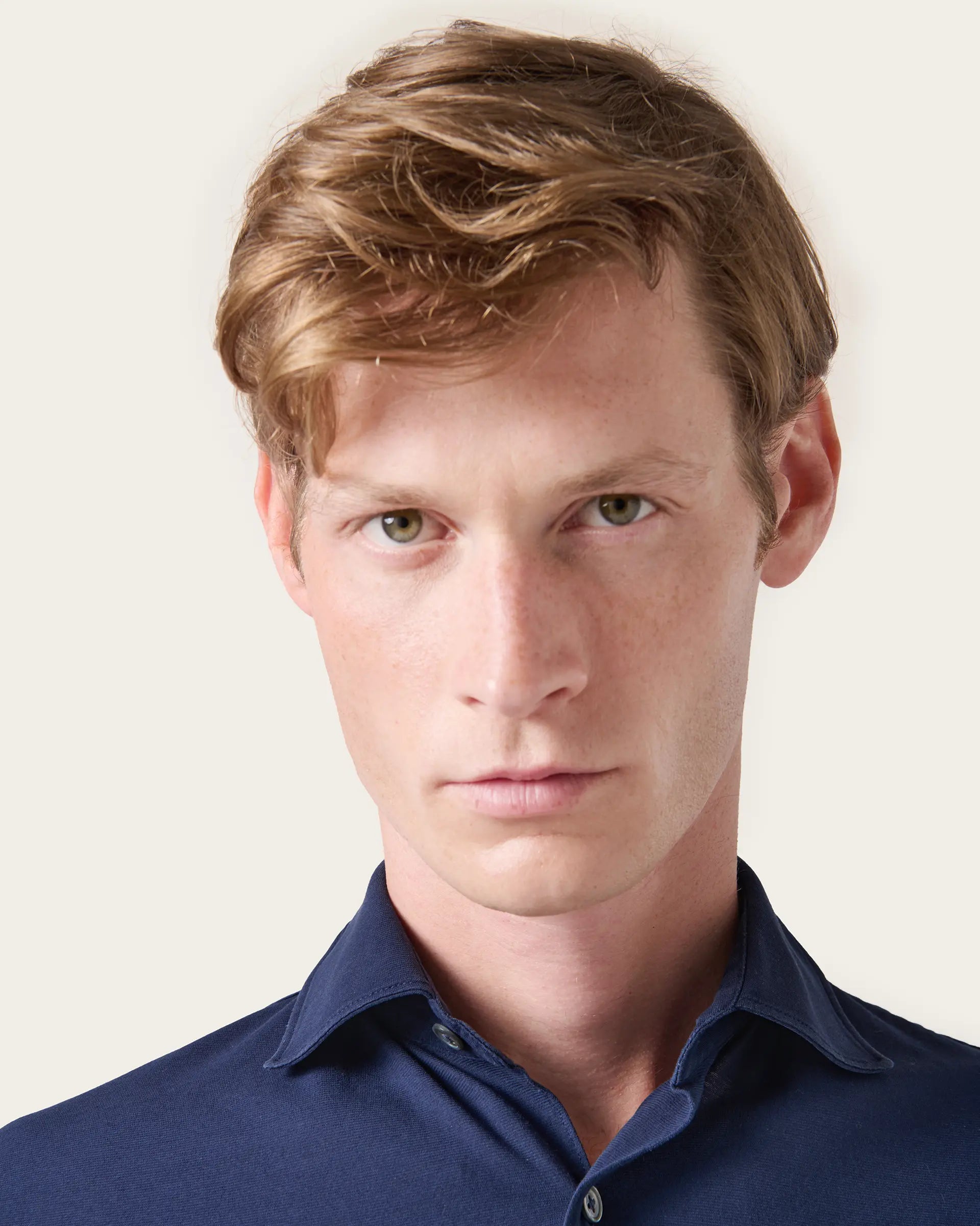 Blue Jersey Natural Stretch Polo Shirt