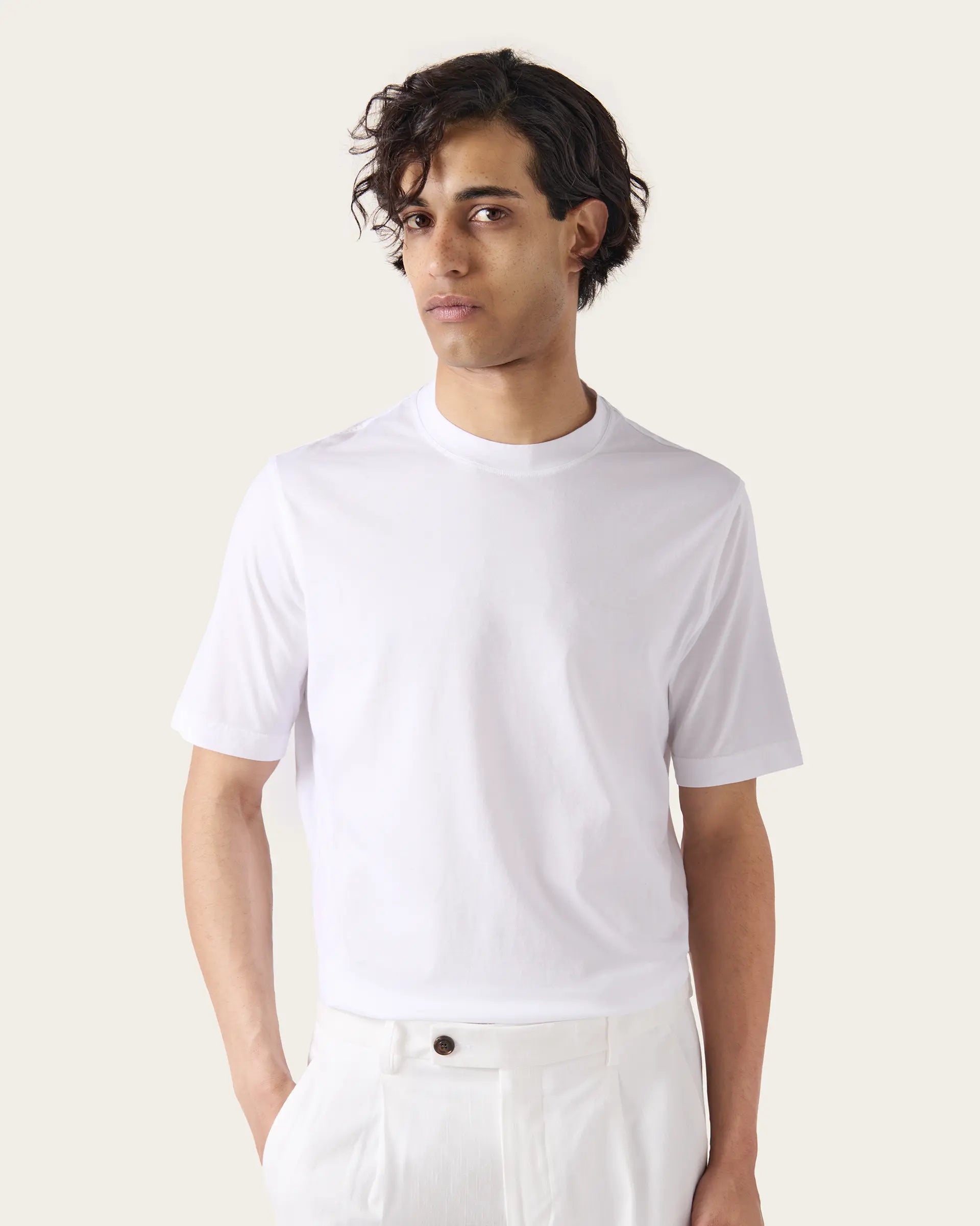 White Jersey Natural Stretch T-Shirt