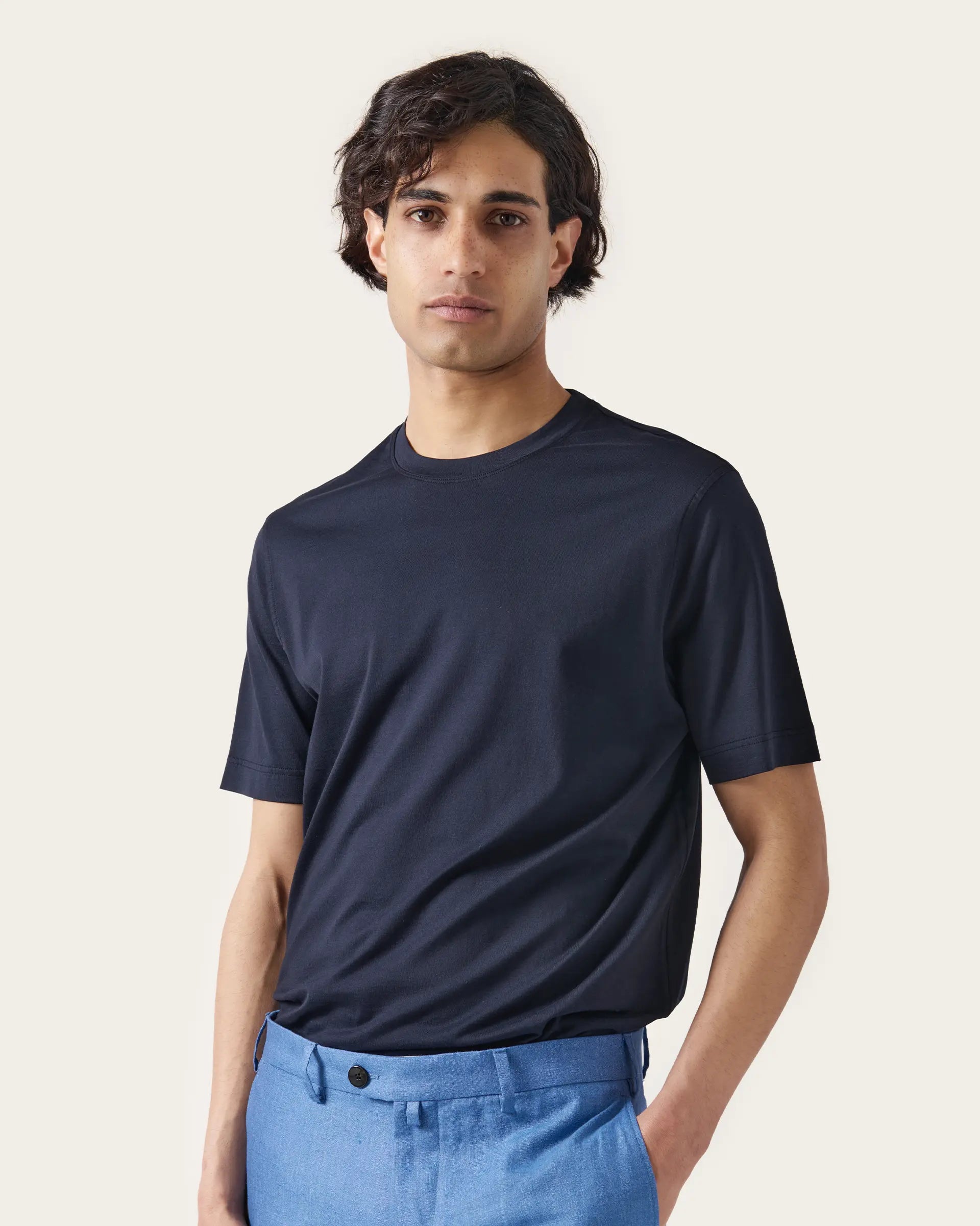 Blue Jersey Natural Stretch T-Shirt