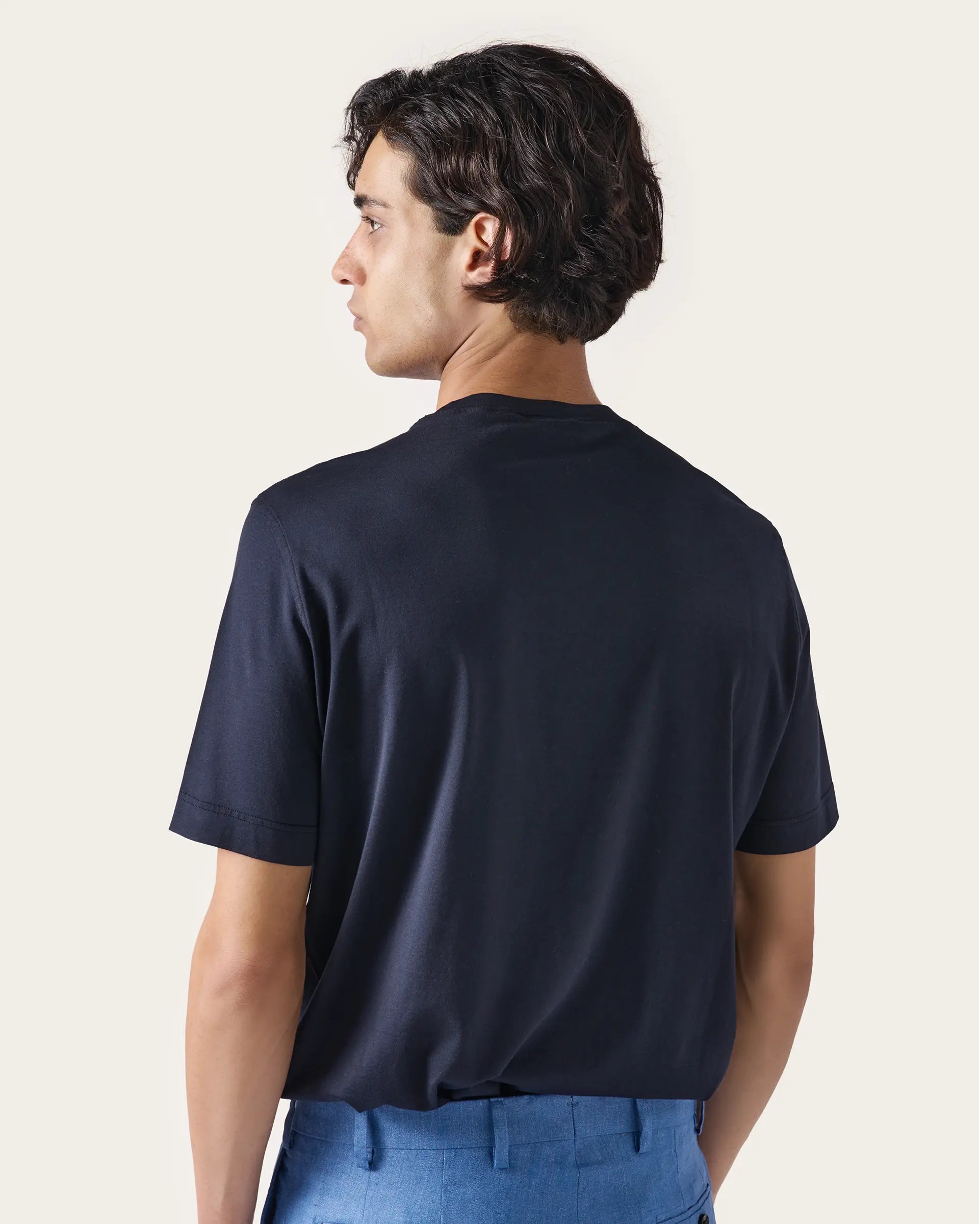Blue Jersey Natural Stretch T-Shirt