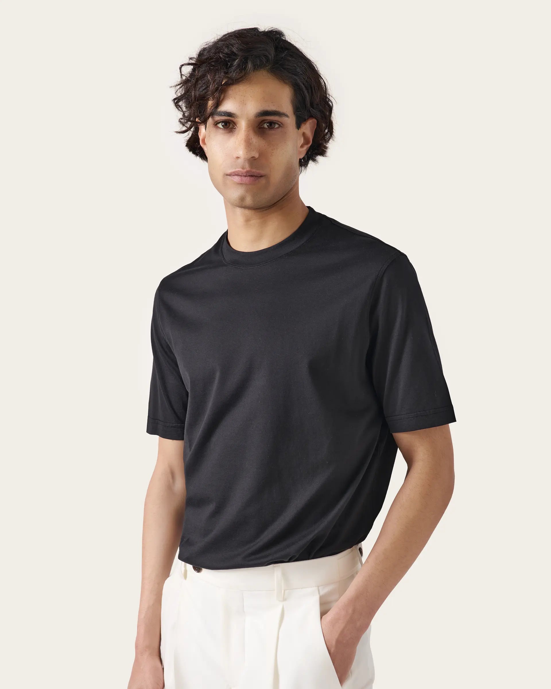 Black Jersey Natural Stretch T-Shirt