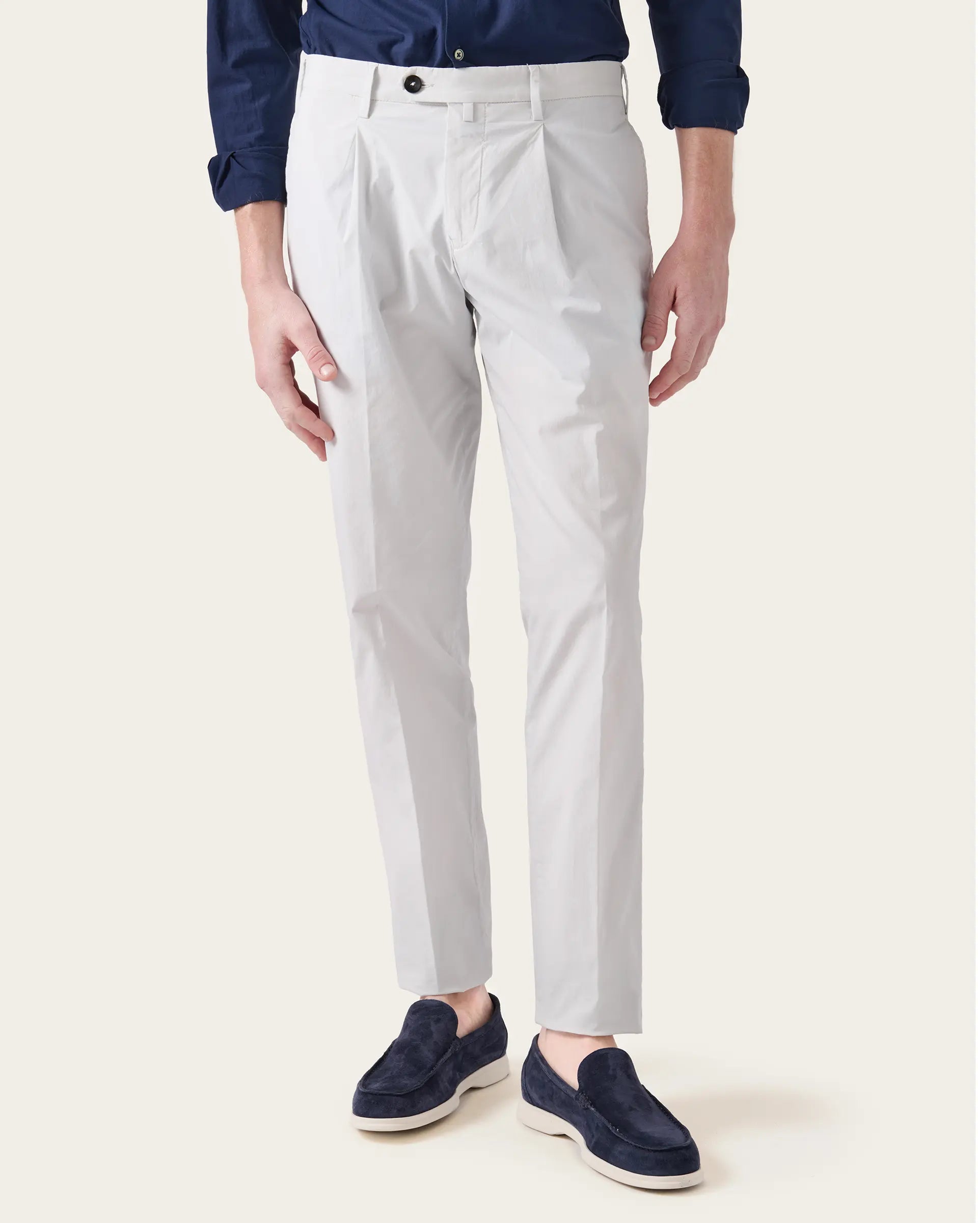 Ice Popeline Garment Dyed Cotton Stretch Pants