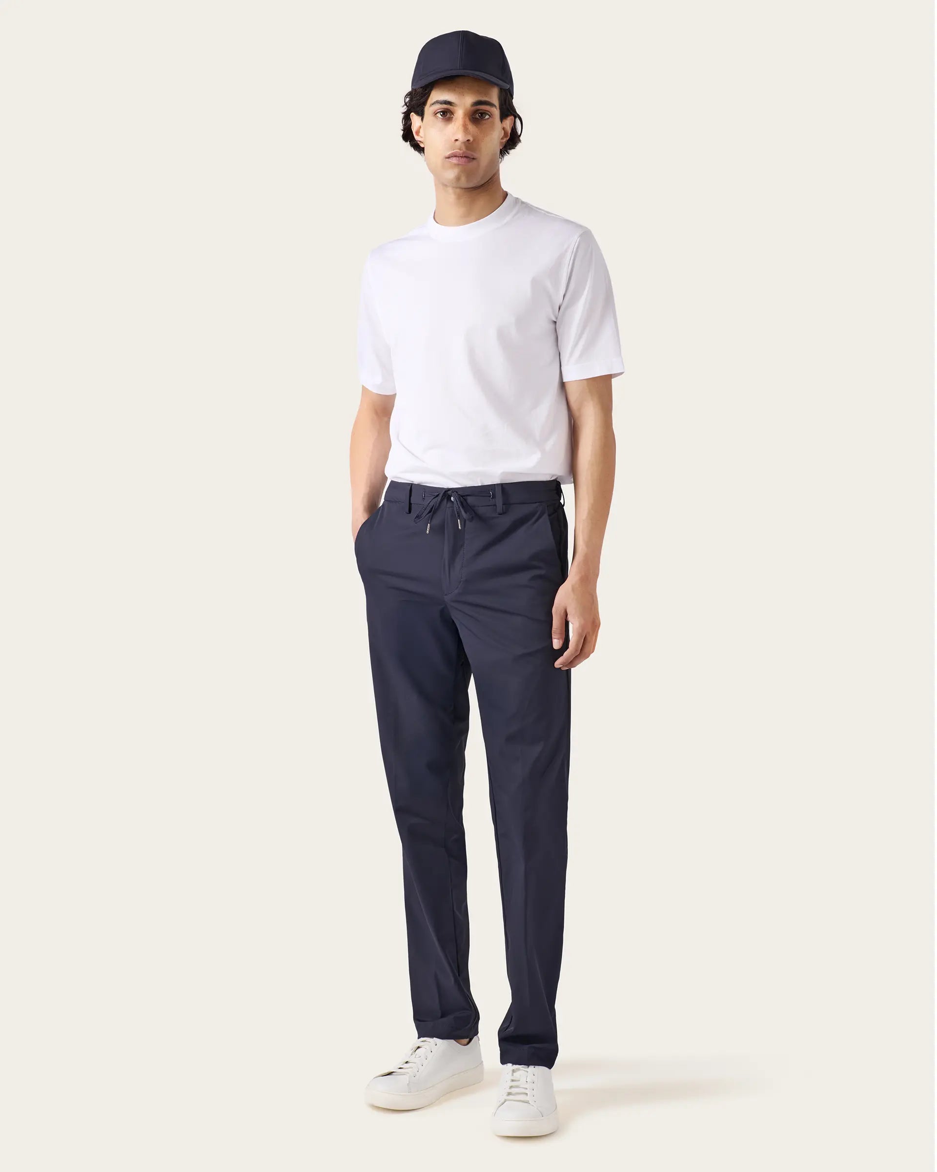 Blue Drawstring and Coulisse Technic  Pants