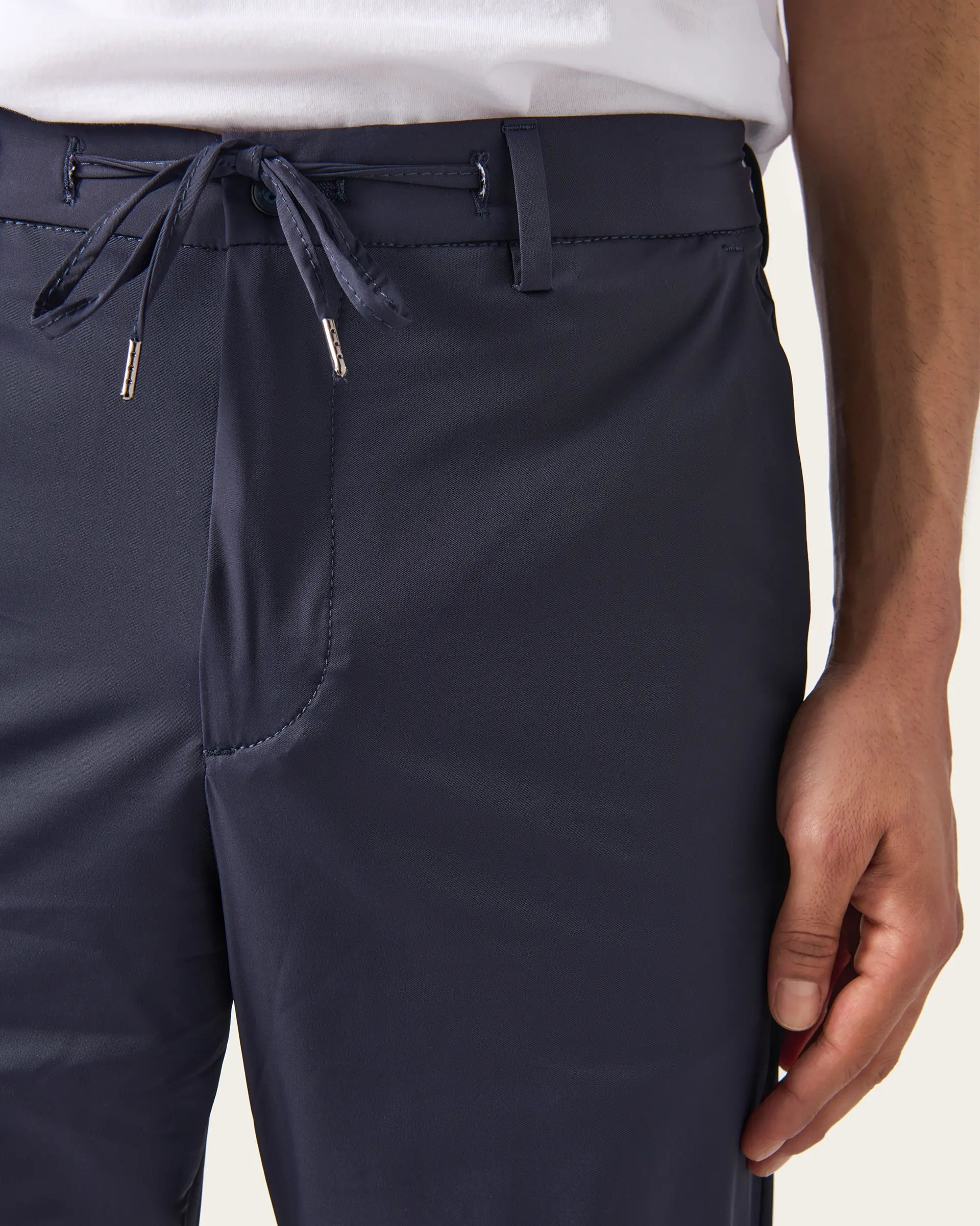 Blue Drawstring and Coulisse Technic  Pants