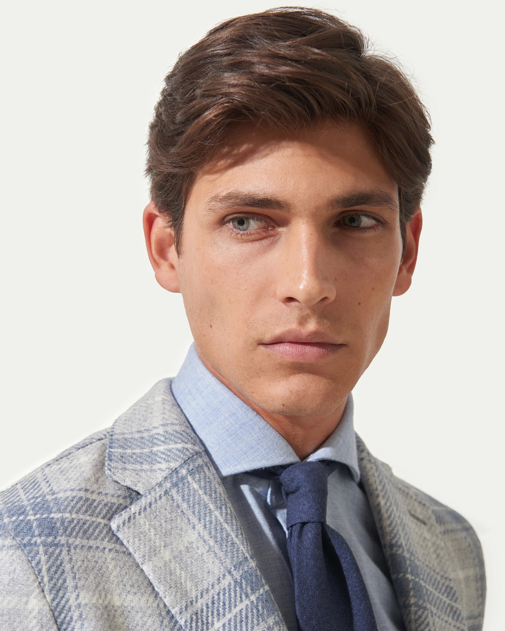 Dusty Blue windowpane jersey jacket