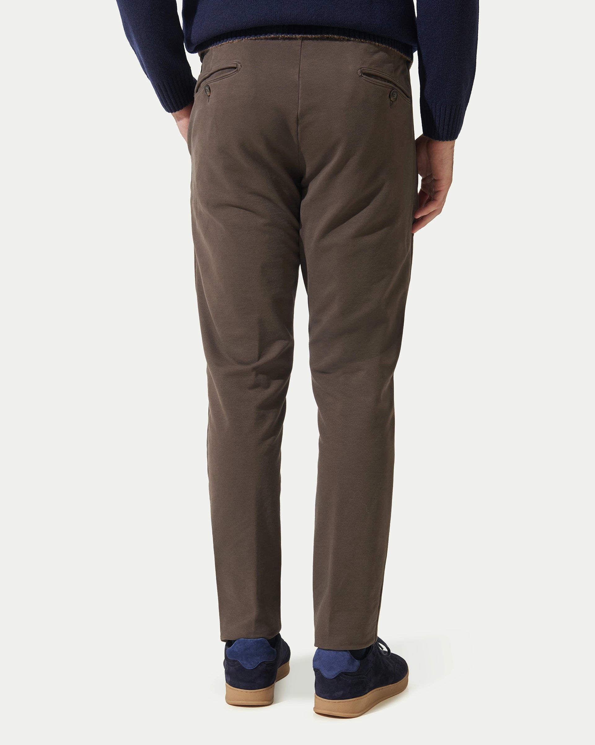 Brown Jersey Drawstring Pants