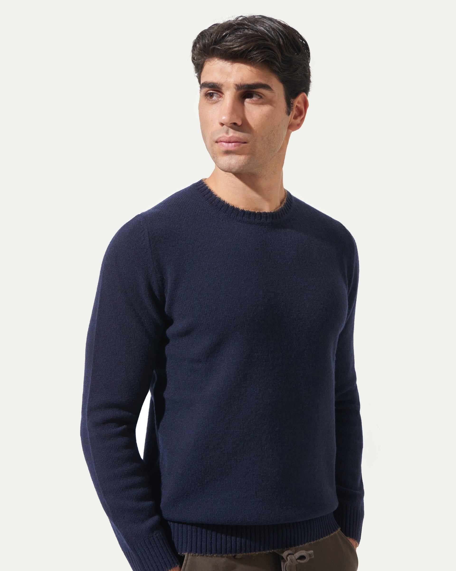 Blue Crewneck Merinos Wool Sweater